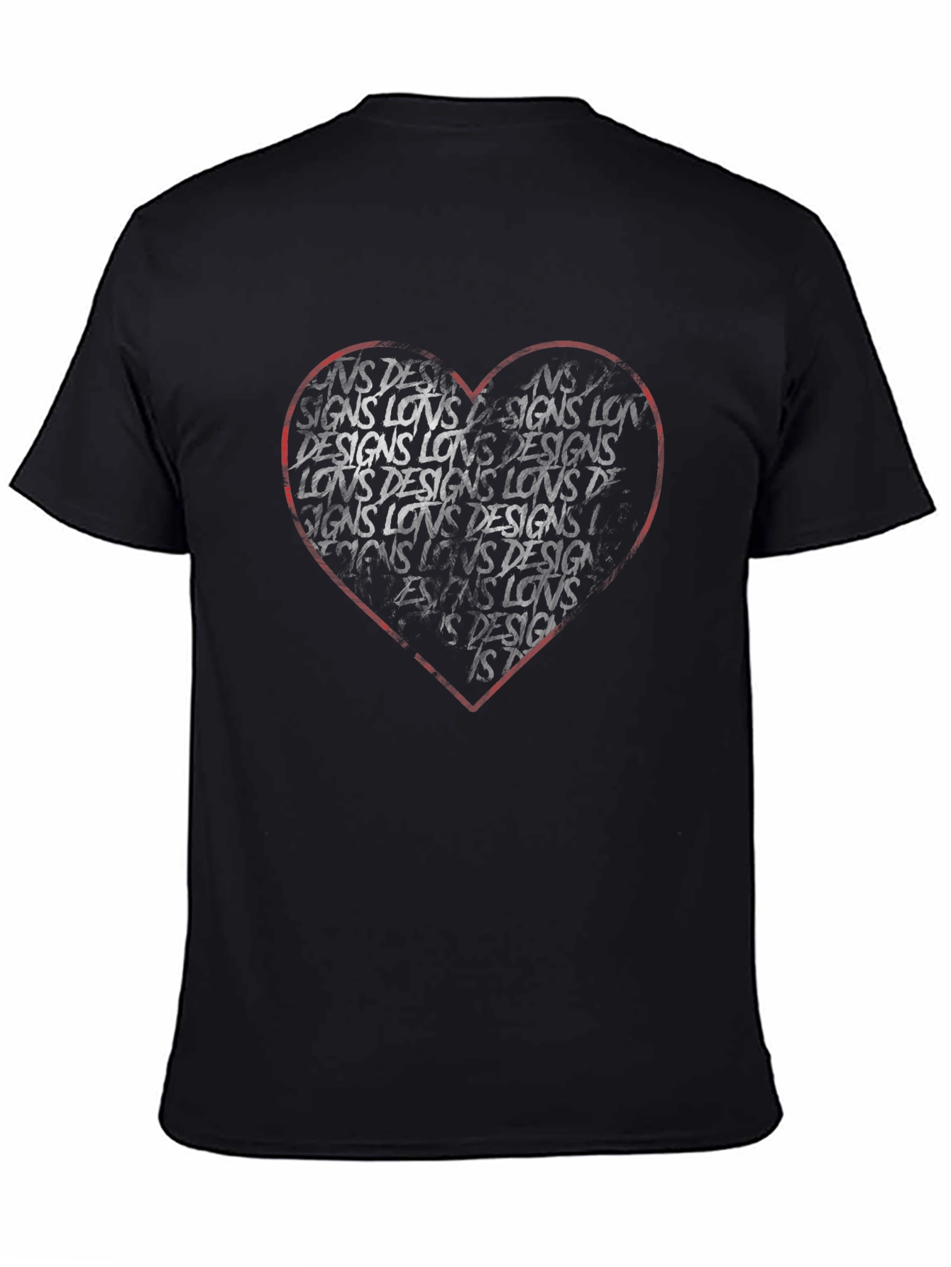 Black Heart Print Graphic T-Shirt
