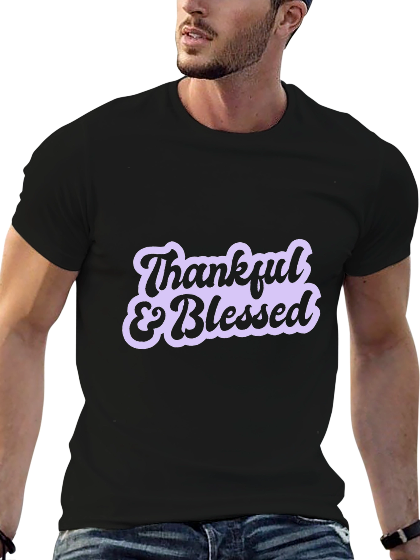 Thankful & Blessed Graphic Tee - Trendy Casual Top