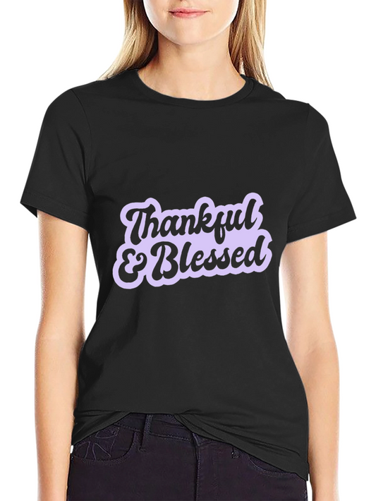 Thankful & Blessed Graphic Tee - Trendy Casual Top