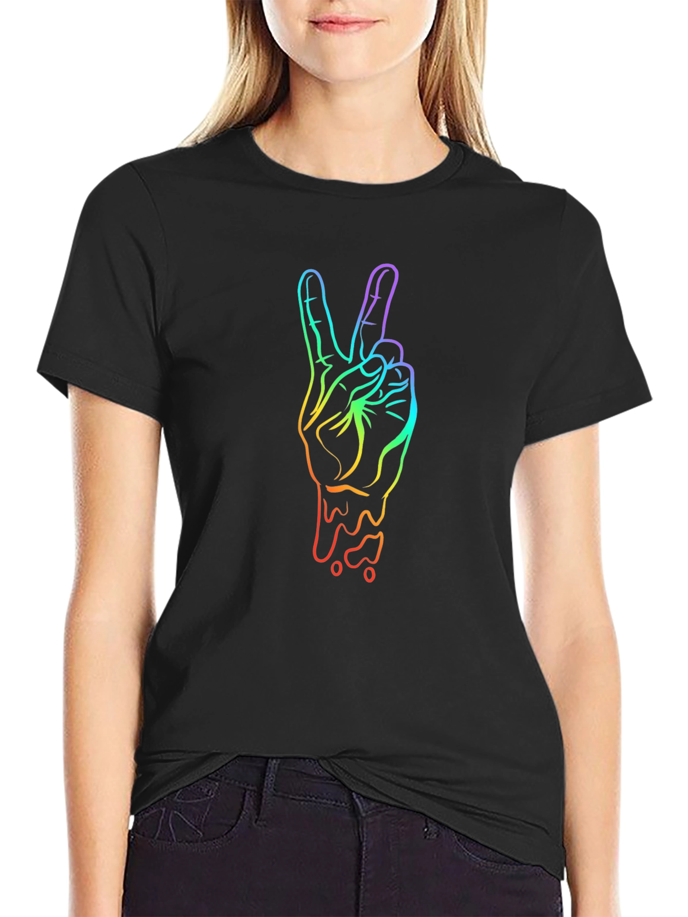 Peace Sign Rainbow Graphic T-Shirt - Unisex