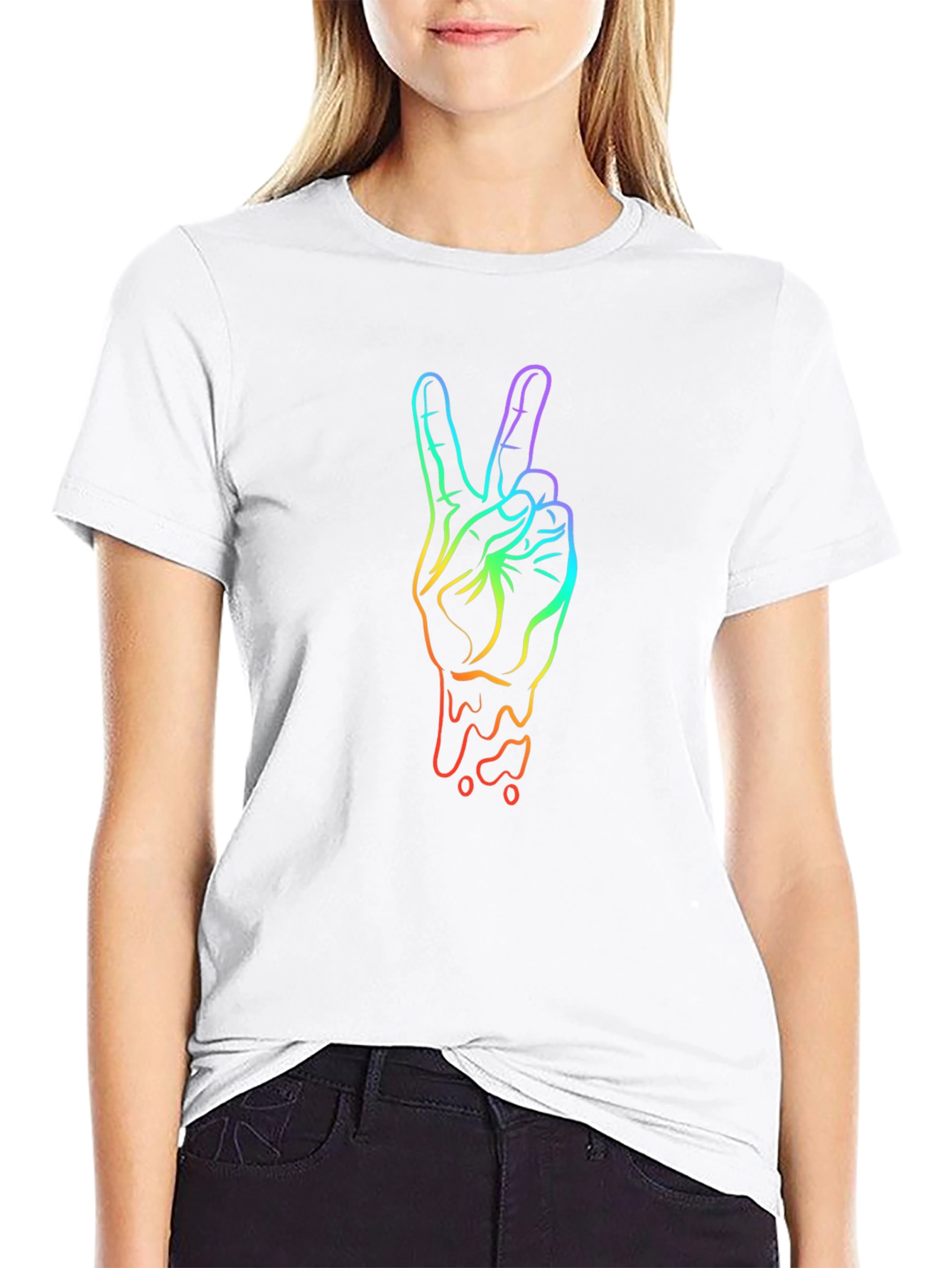 Peace Sign Rainbow Graphic T-Shirt - Unisex