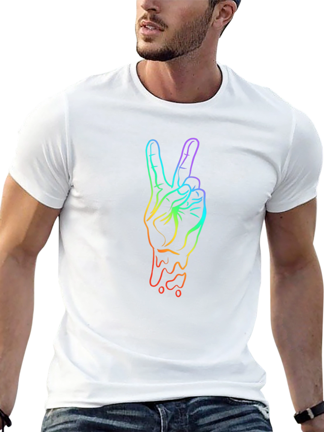 Peace Sign Rainbow Graphic T-Shirt - Unisex
