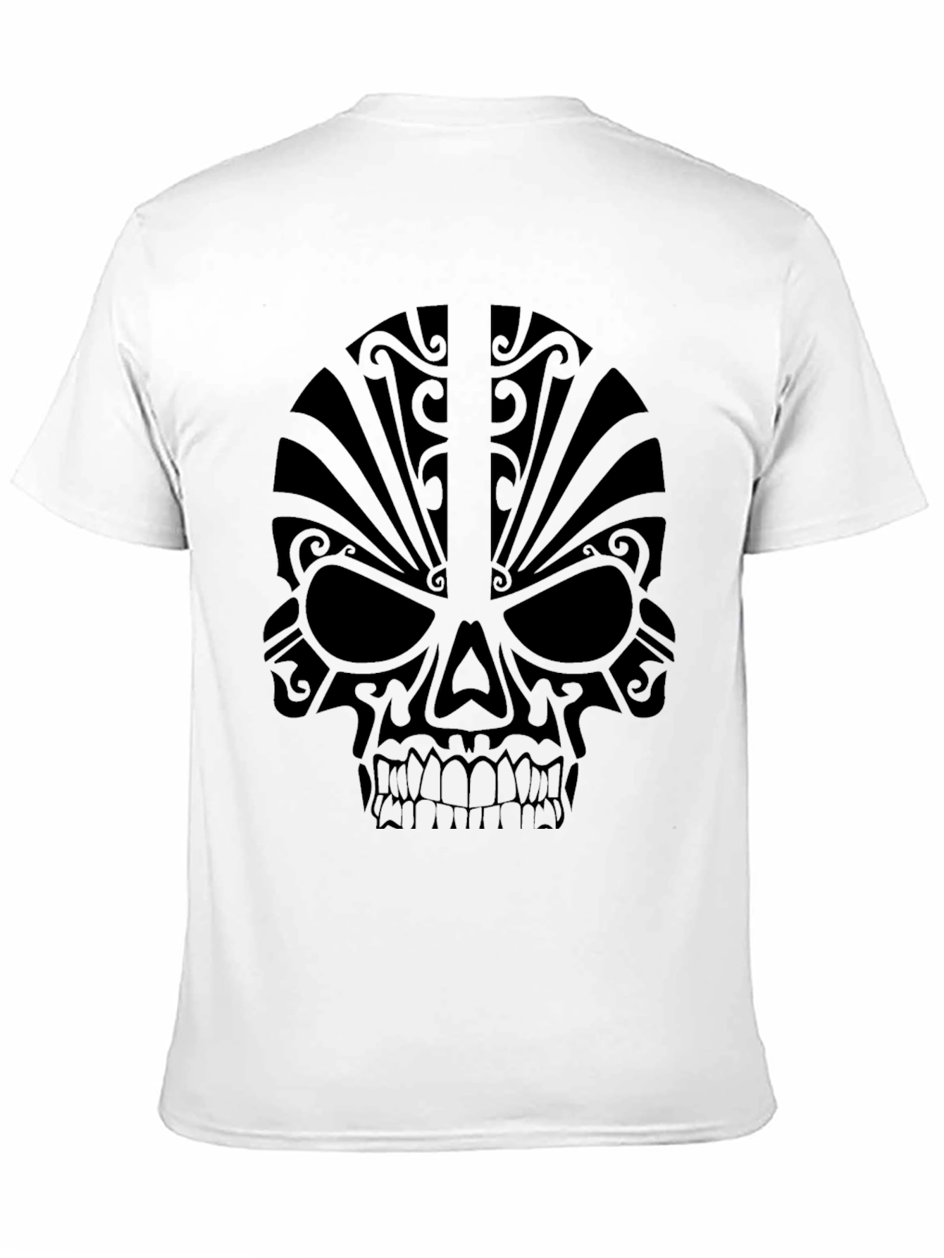 Tribal Skull Graphic Tee - Mens Black T-Shirt