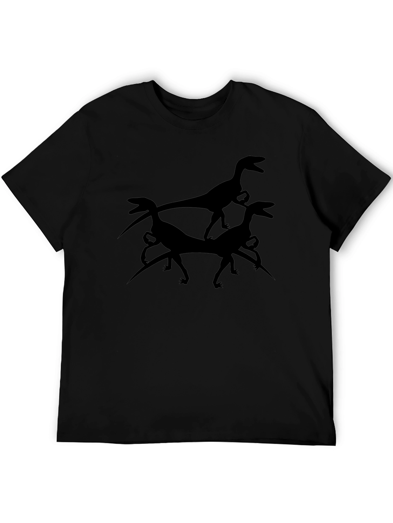Dinosaur Silhouette Graphic Tee - Black T-Shirt