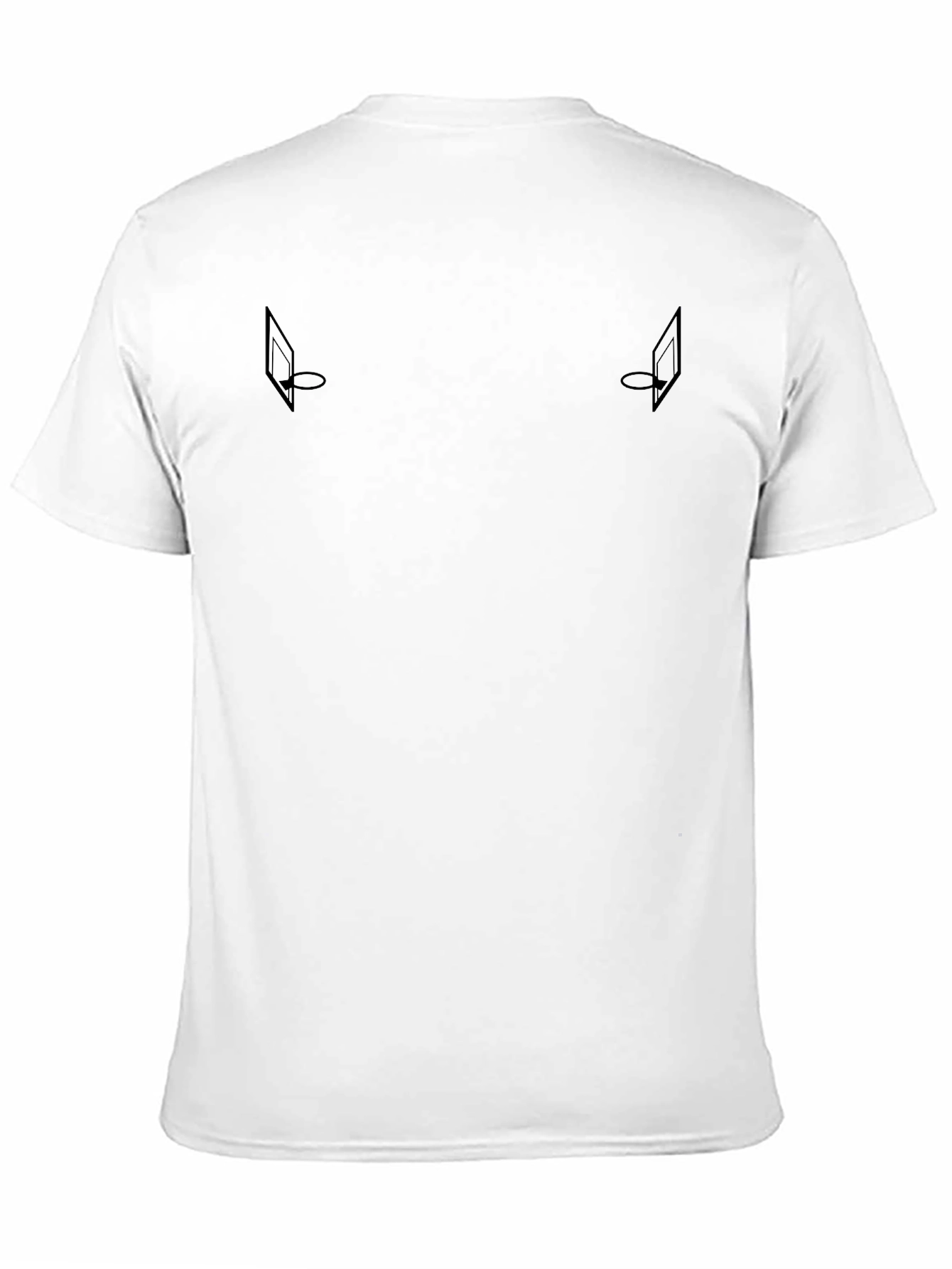 Minimalist Black T-Shirt with Basketball Hoop Graphic