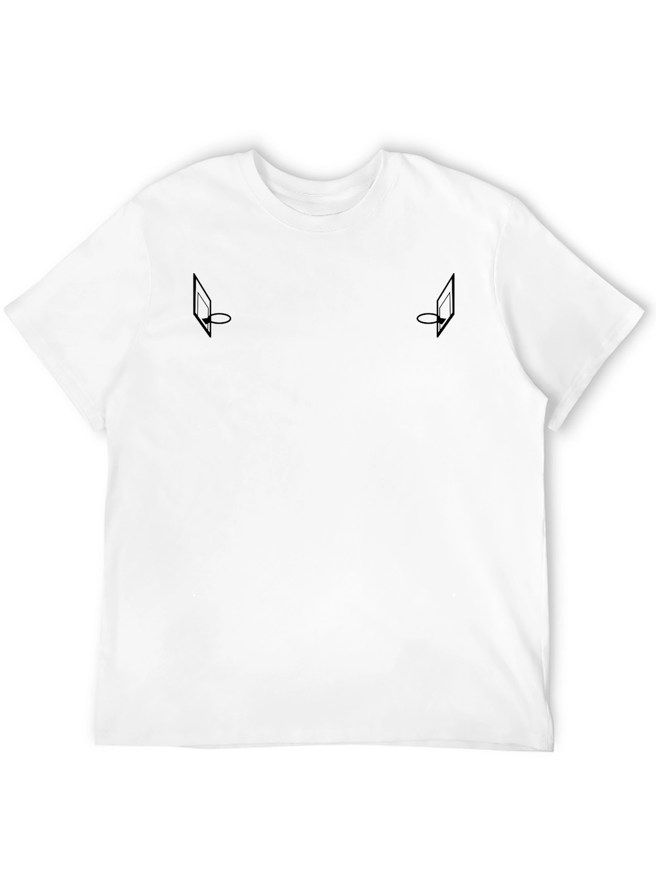 Minimalist Black T-Shirt with Basketball Hoop Graphic