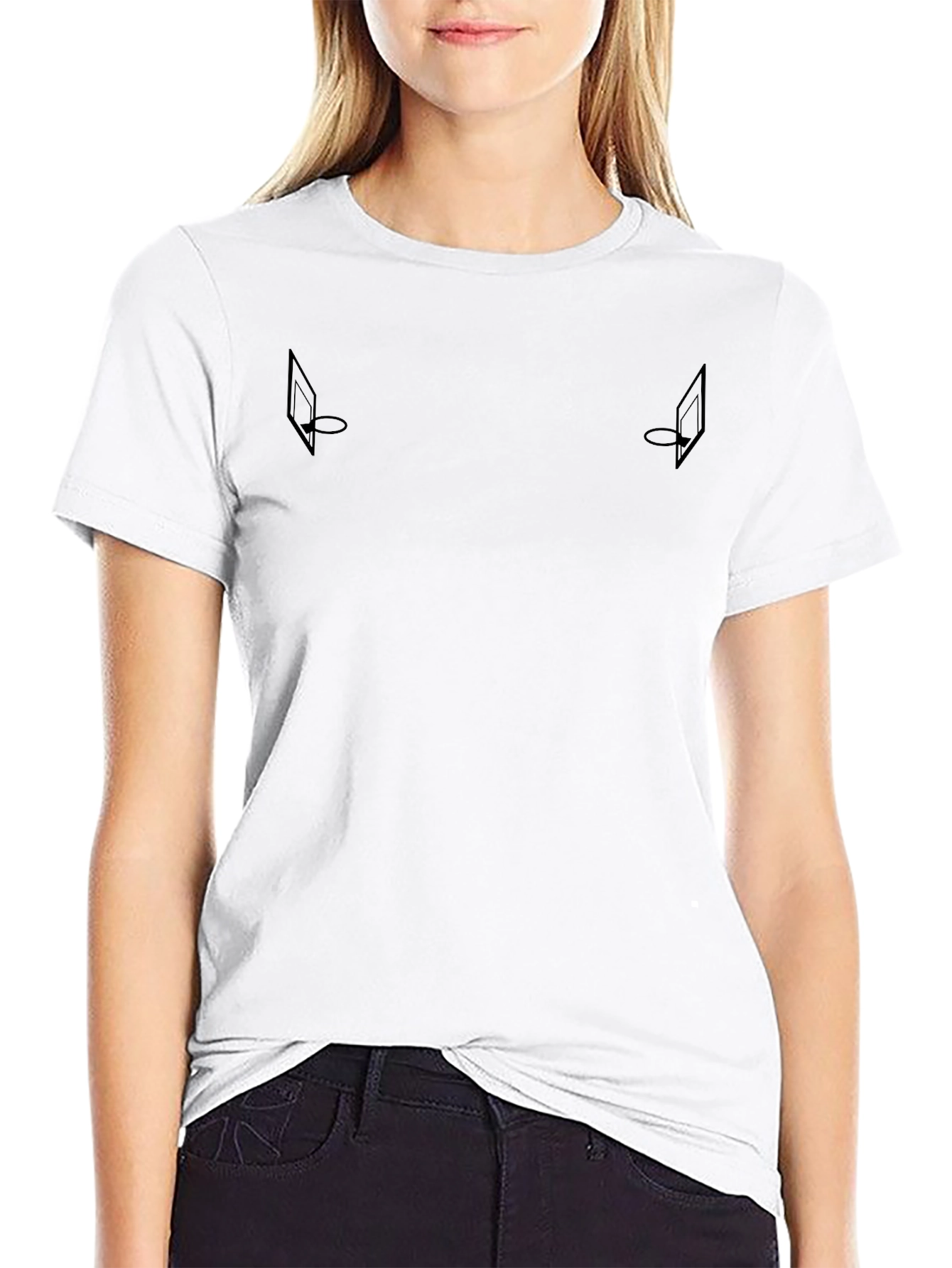 Minimalist Black T-Shirt with Basketball Hoop Graphic