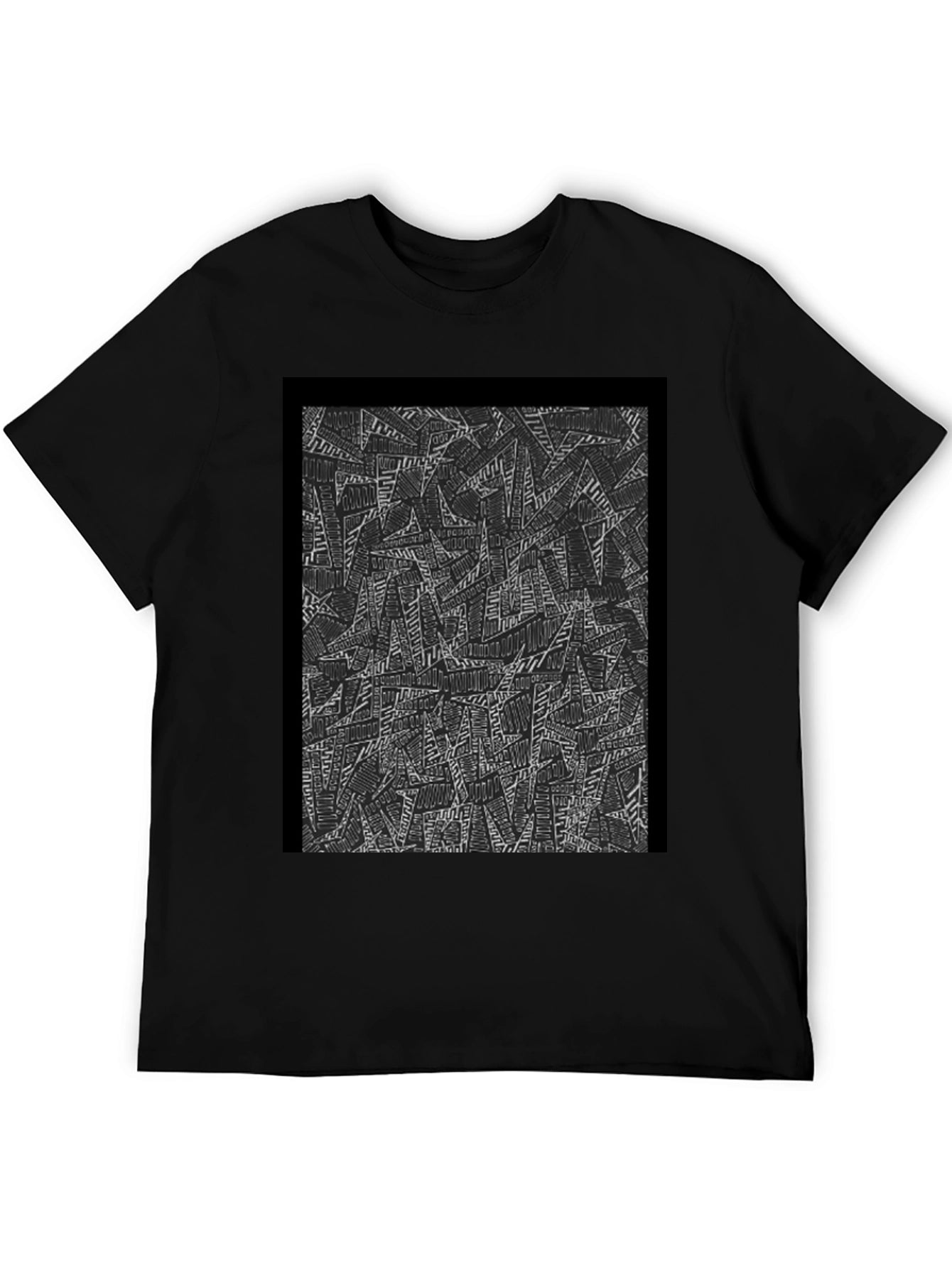Abstract Graphic Print Black T-Shirt