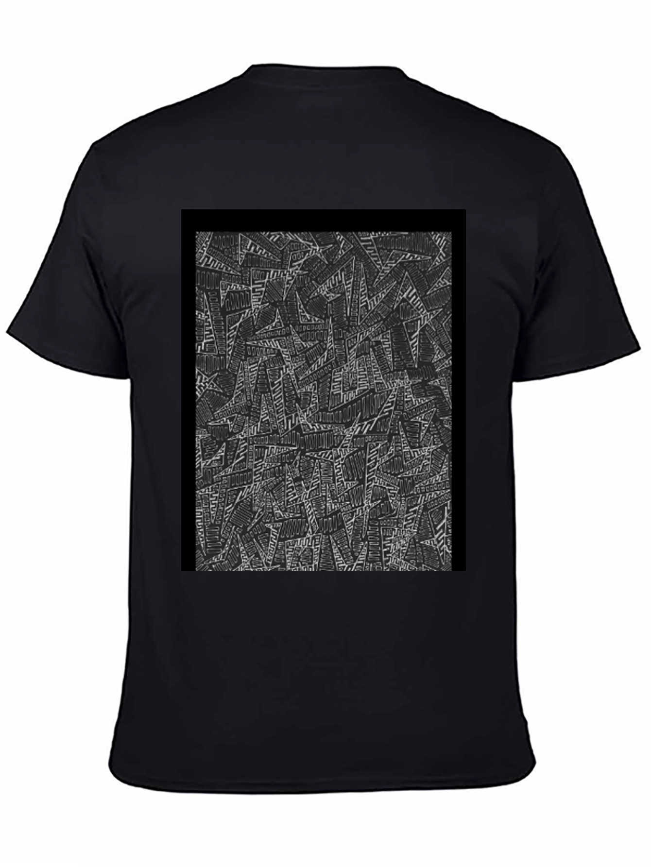 Abstract Graphic Print Black T-Shirt