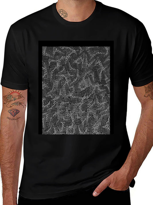 Abstract Graphic Print Black T-Shirt