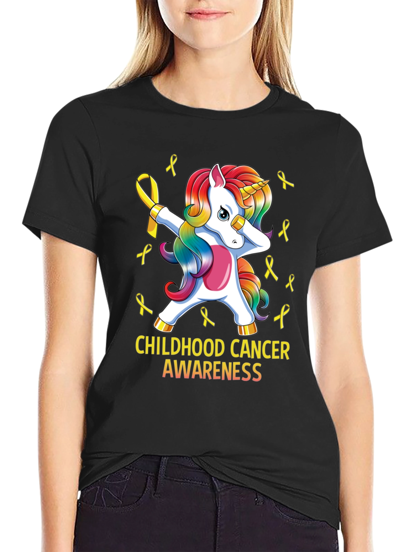 Childhood Cancer Awareness Unicorn T-Shirt