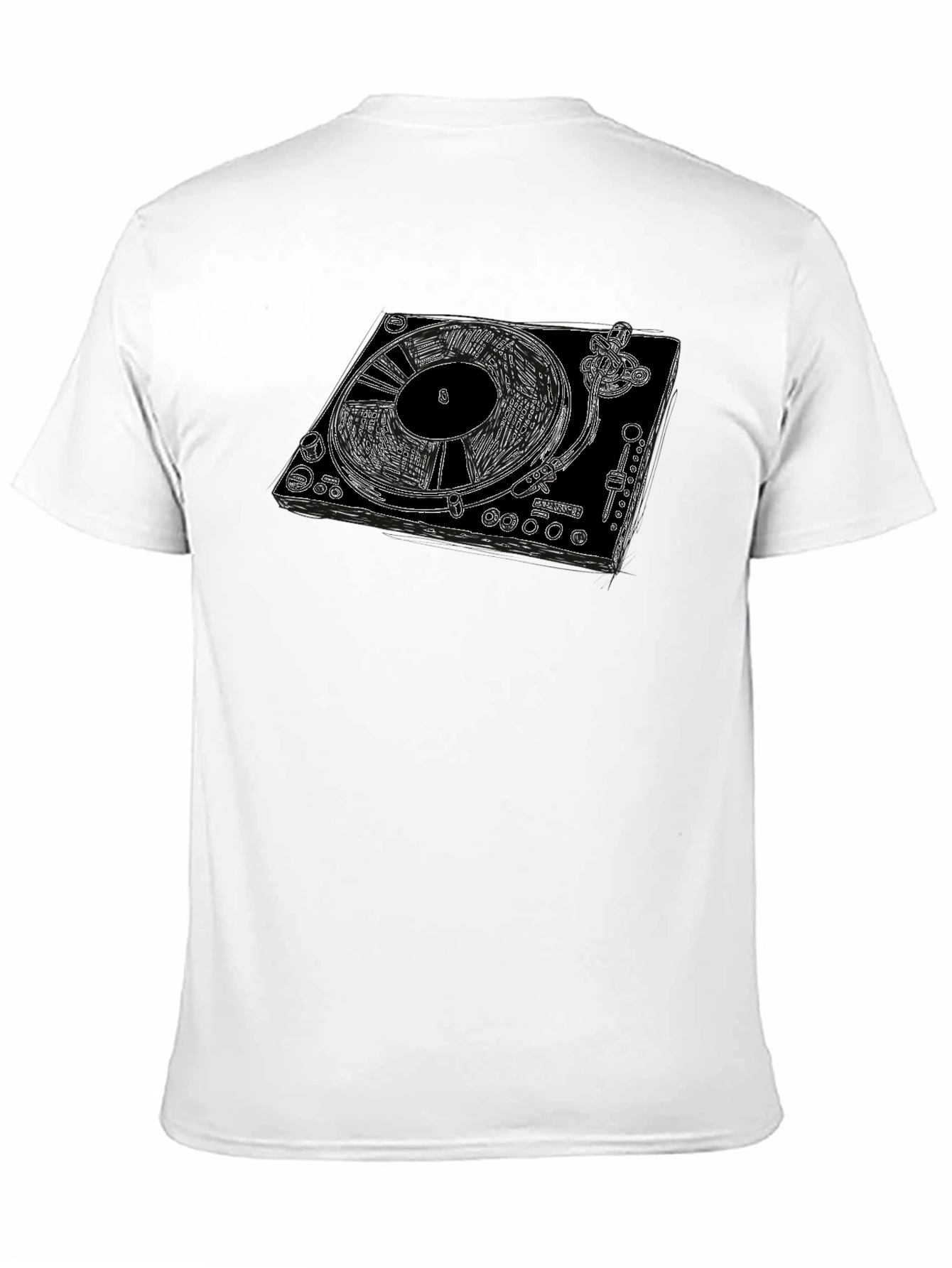 DJ Turntable Graphic Tee - Black Cotton T-Shirt