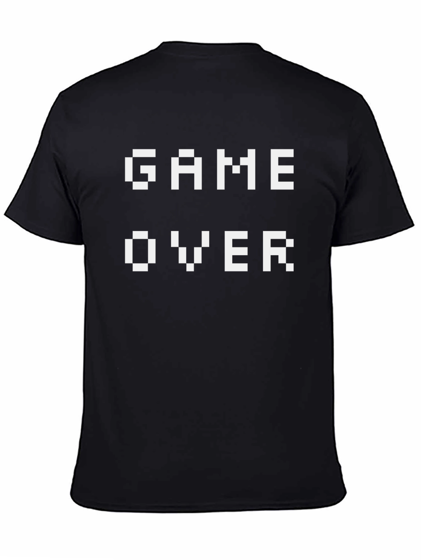 Game Over Pixel Art Black T-Shirt