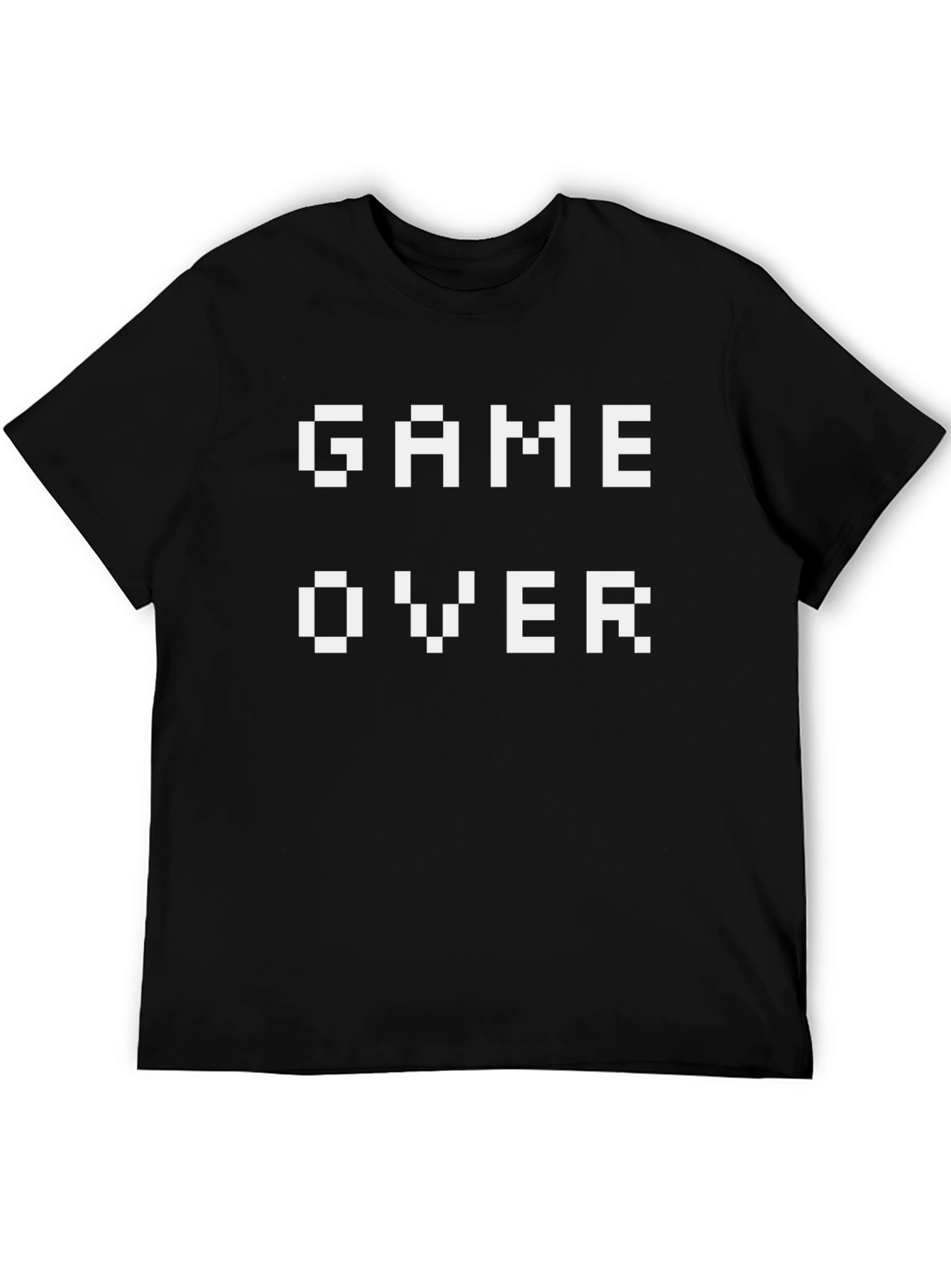 Game Over Pixel Art Black T-Shirt