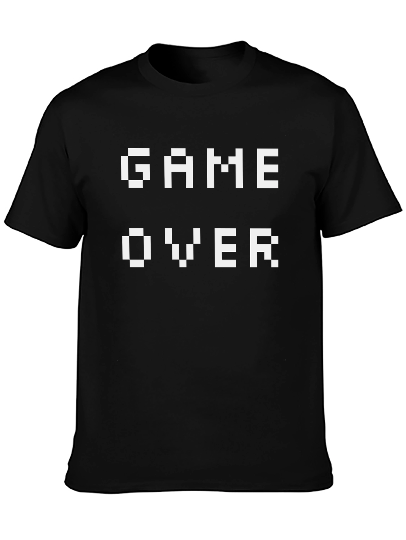 Game Over Pixel Art Black T-Shirt