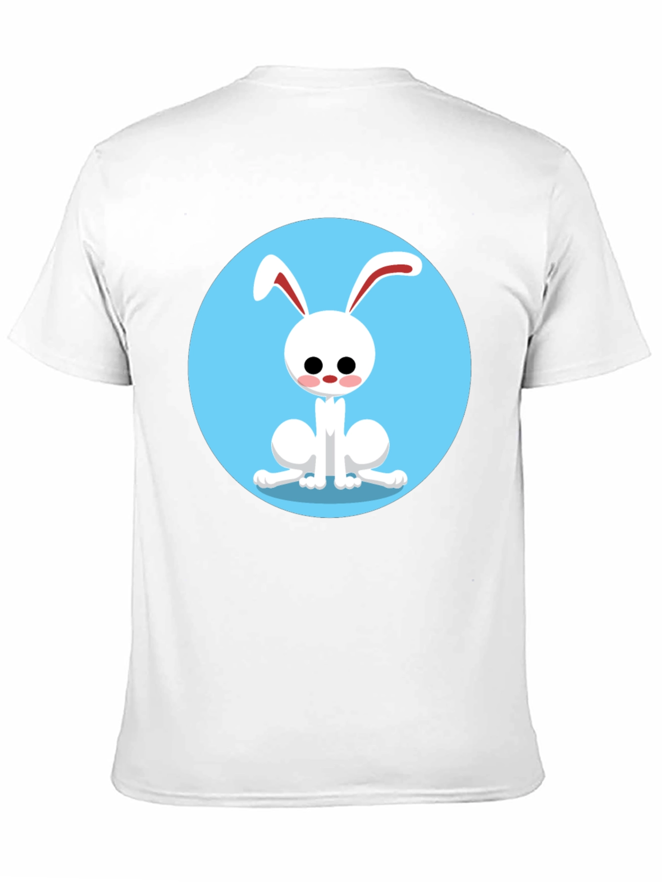 Cute Cartoon Rabbit Graphic Tee - Black