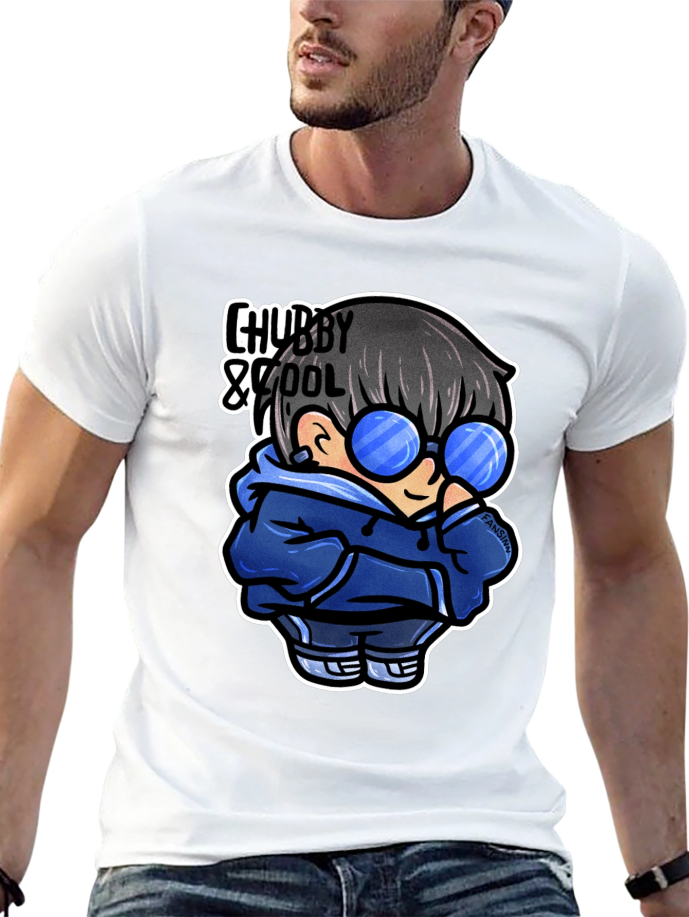 Chubby & Cool Graphic Tee - Black Cotton T-Shirt