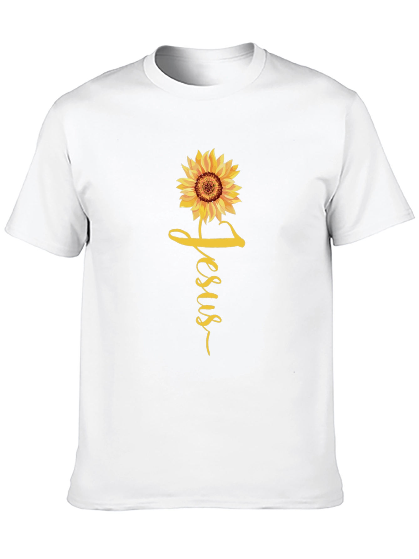 Jesus Sunflower Graphic Tee - Black Casual T-Shirt