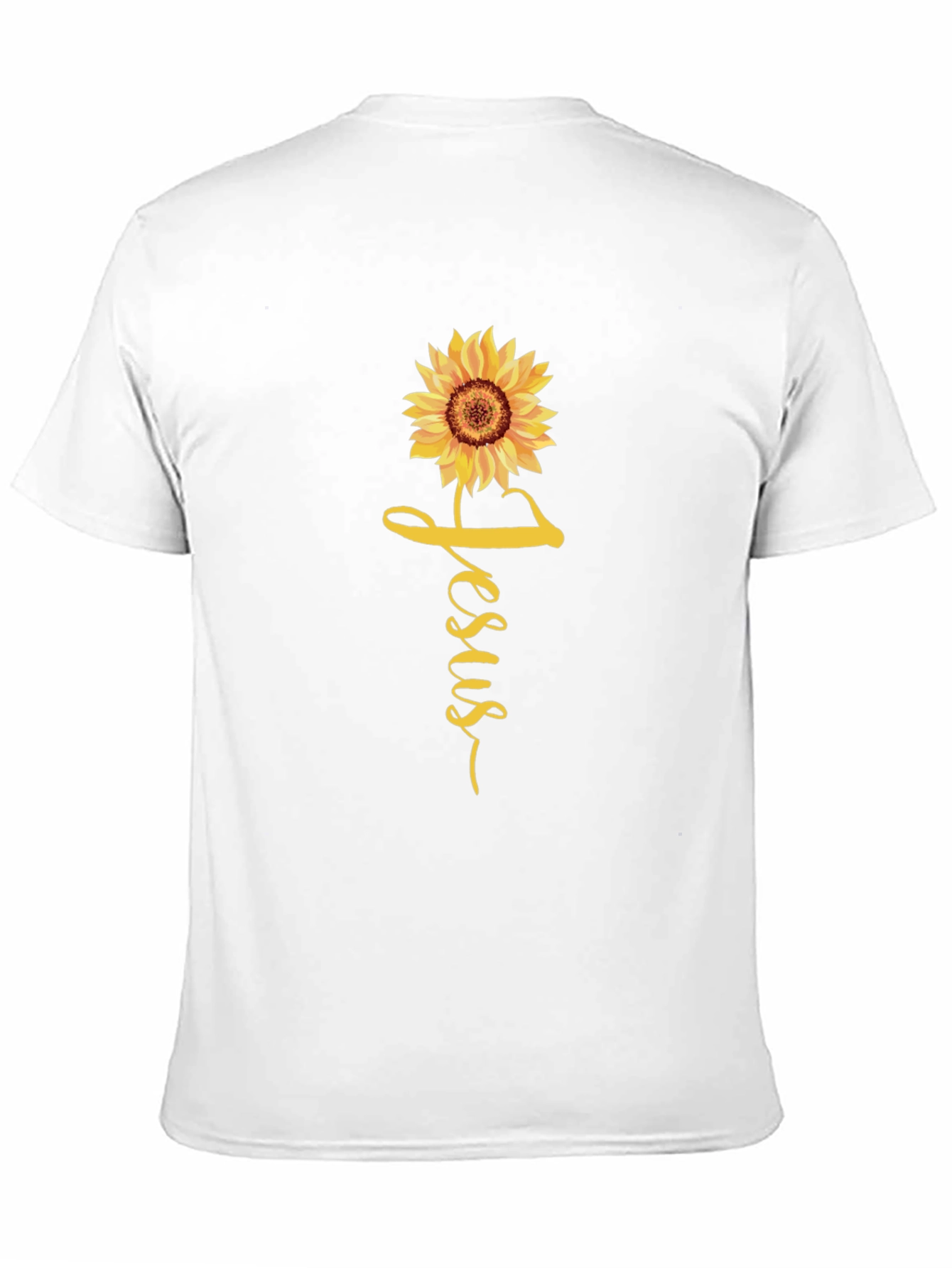 Jesus Sunflower Graphic Tee - Black Casual T-Shirt