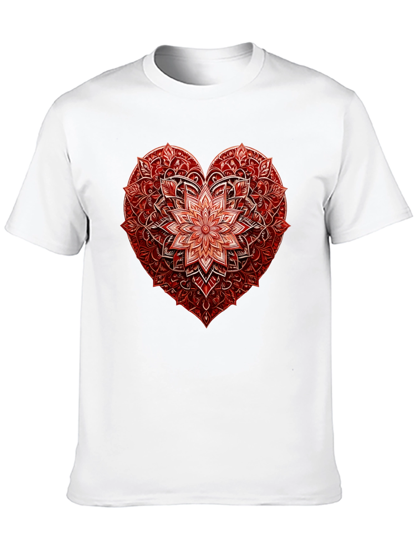 Red Floral Heart Graphic T-Shirt