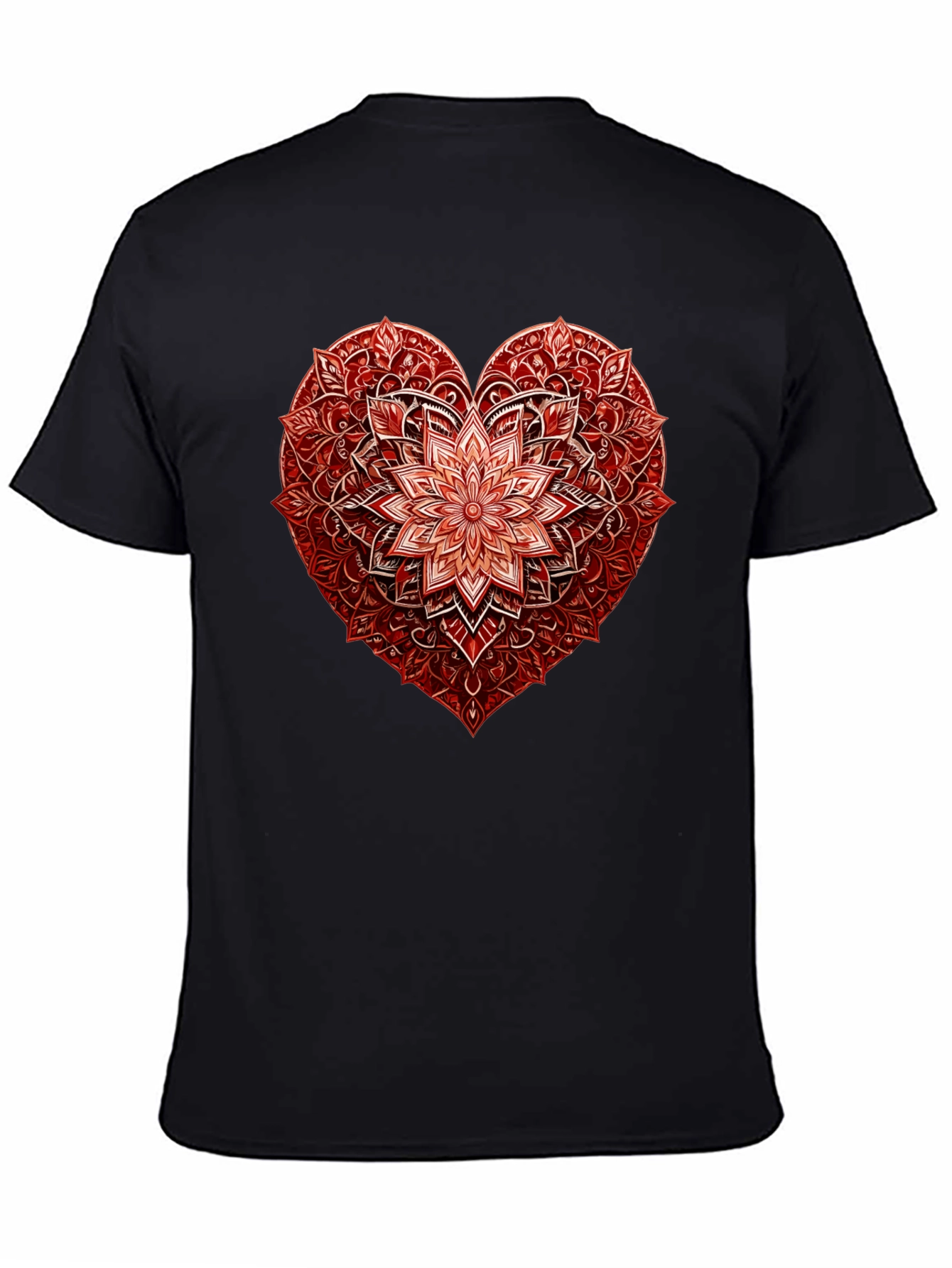 Red Floral Heart Graphic T-Shirt