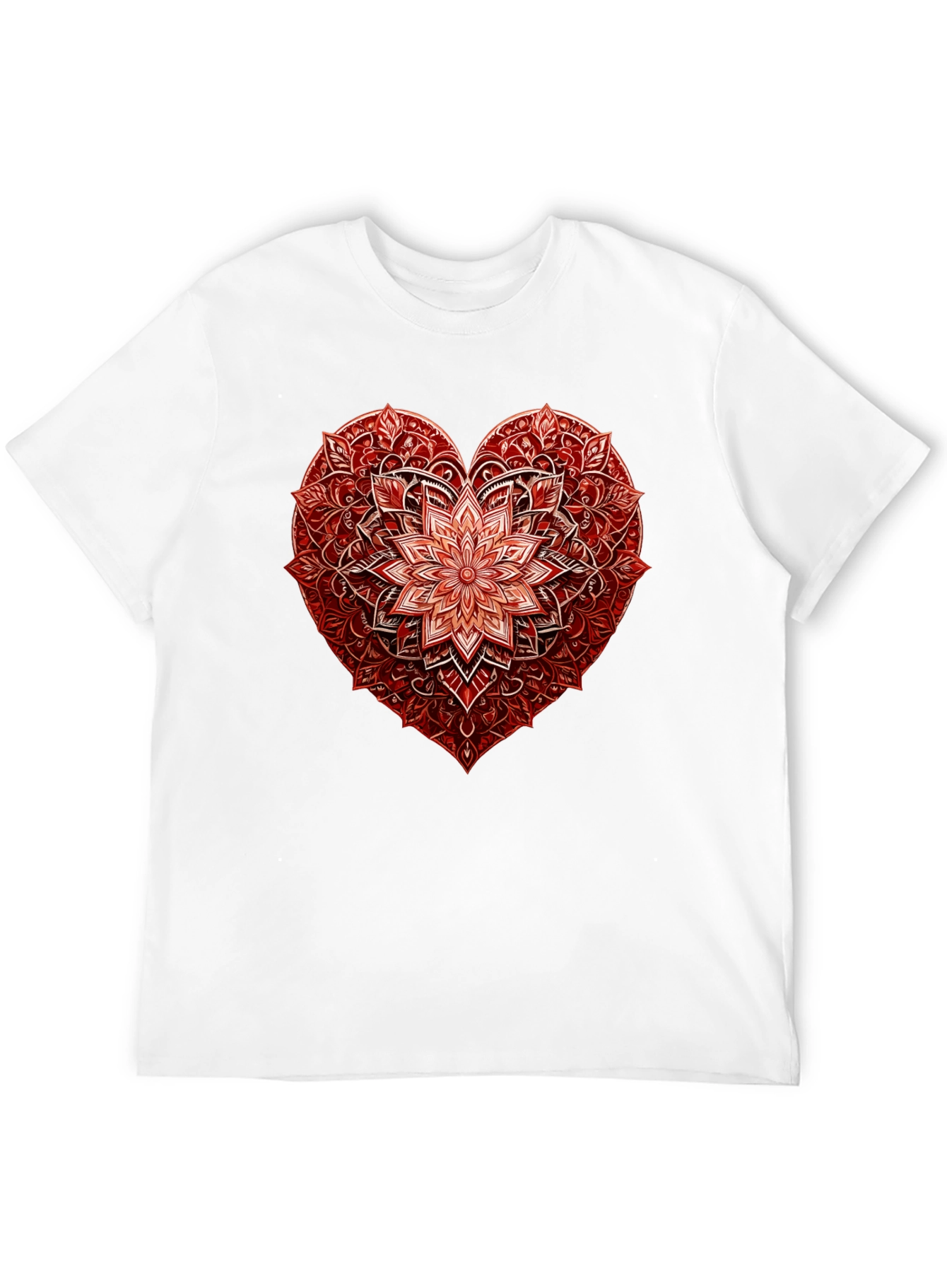 Red Floral Heart Graphic T-Shirt