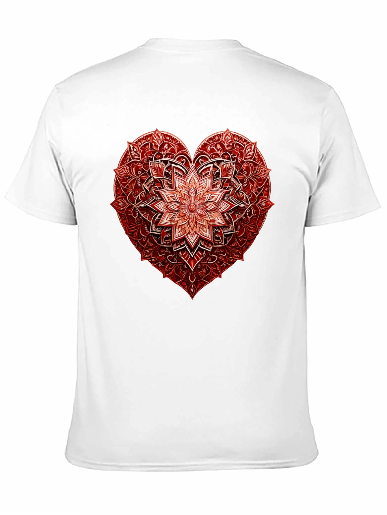 Red Floral Heart Graphic T-Shirt
