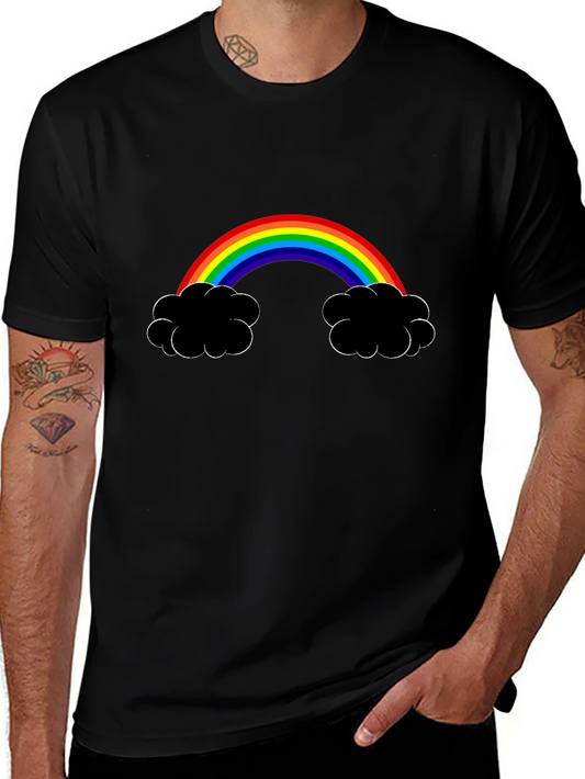 Rainbow Cloud Graphic Tee - Black