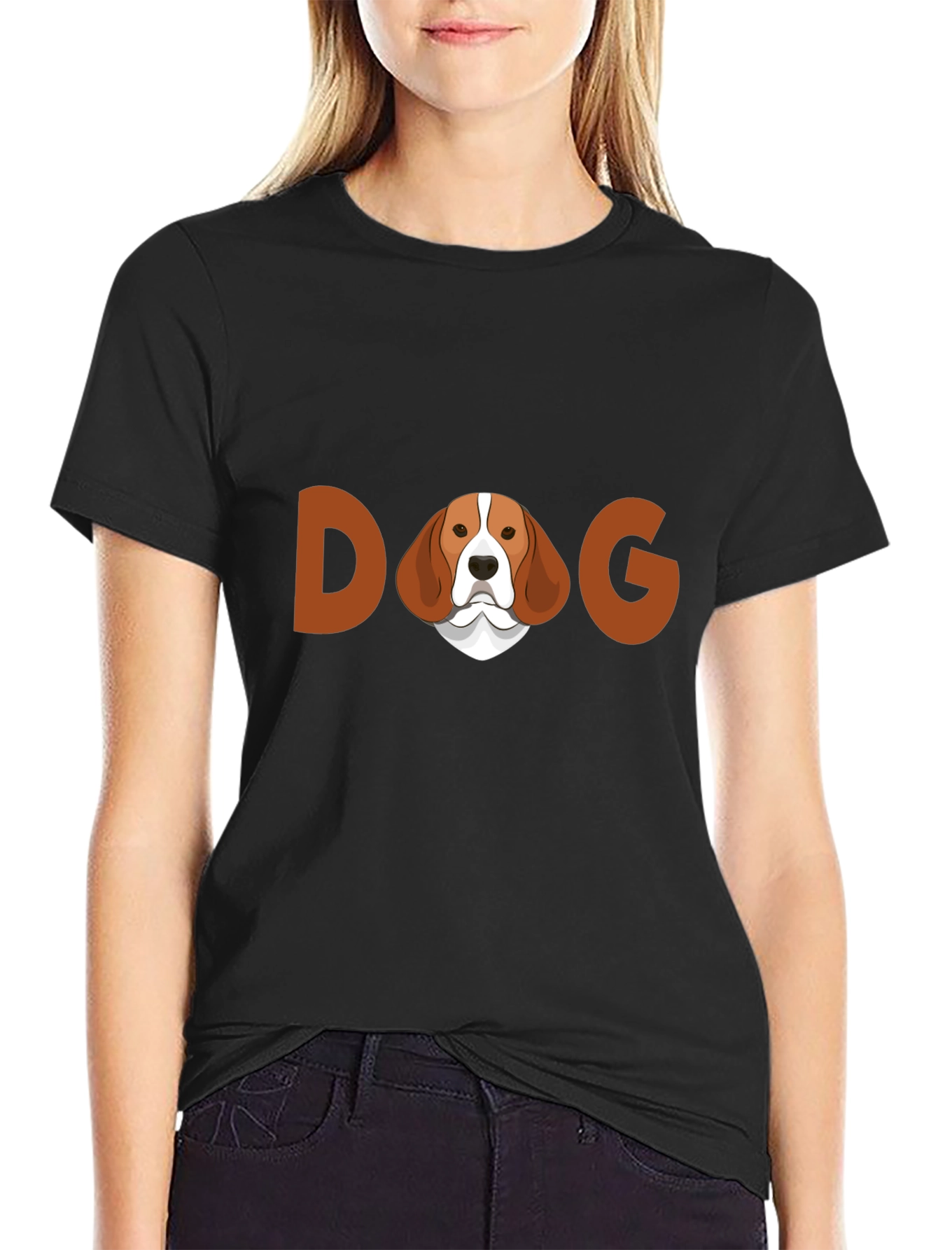 Dog Lovers Tee: Beagle Graphic Black T-Shirt
