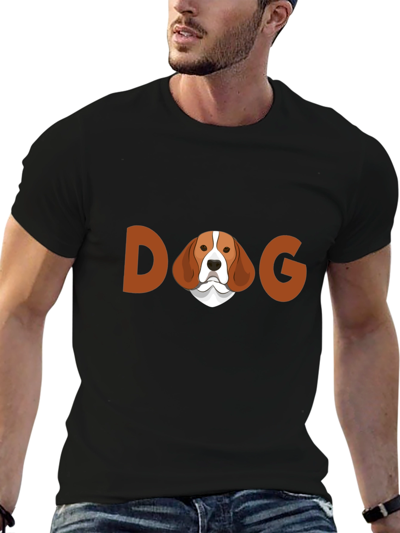 Dog Lovers Tee: Beagle Graphic Black T-Shirt