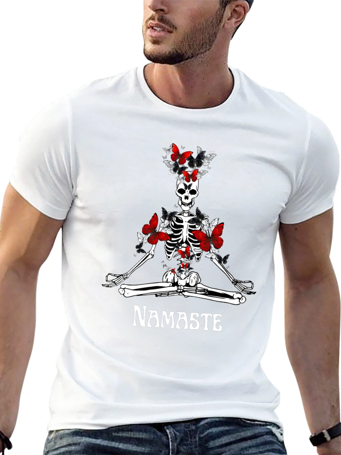 Namaste Skeleton Butterfly T-Shirt