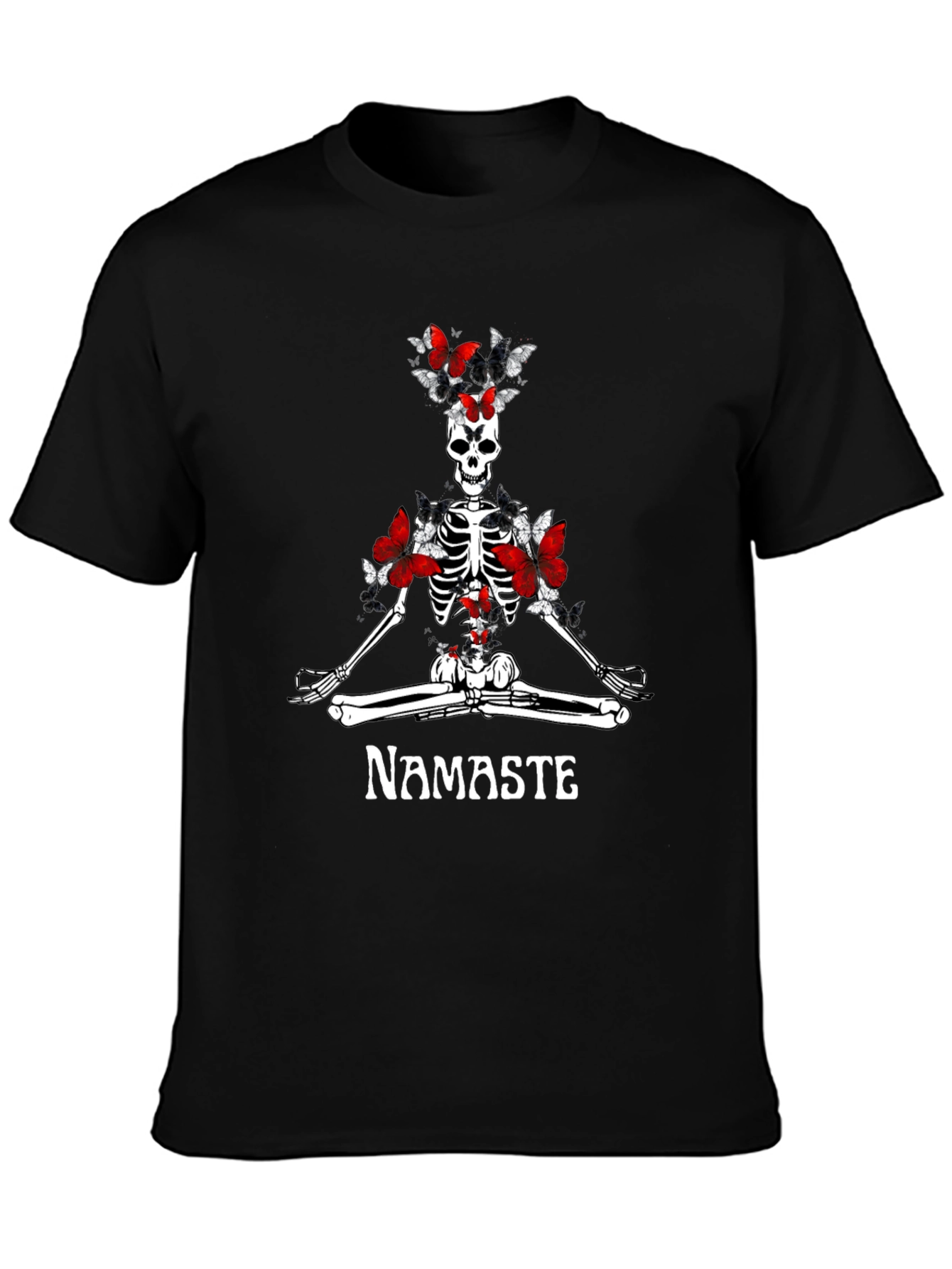 Namaste Skeleton Butterfly T-Shirt