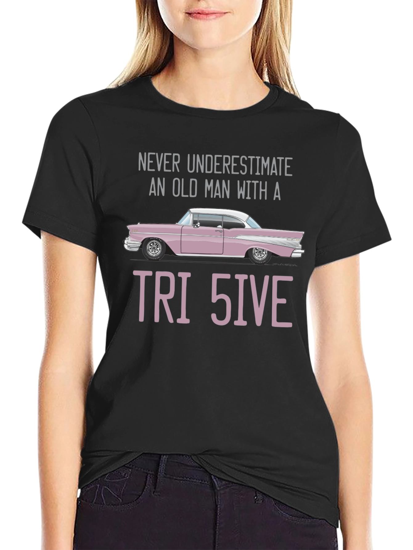 Tri 5ive T-Shirt - Old Man with Classic Car