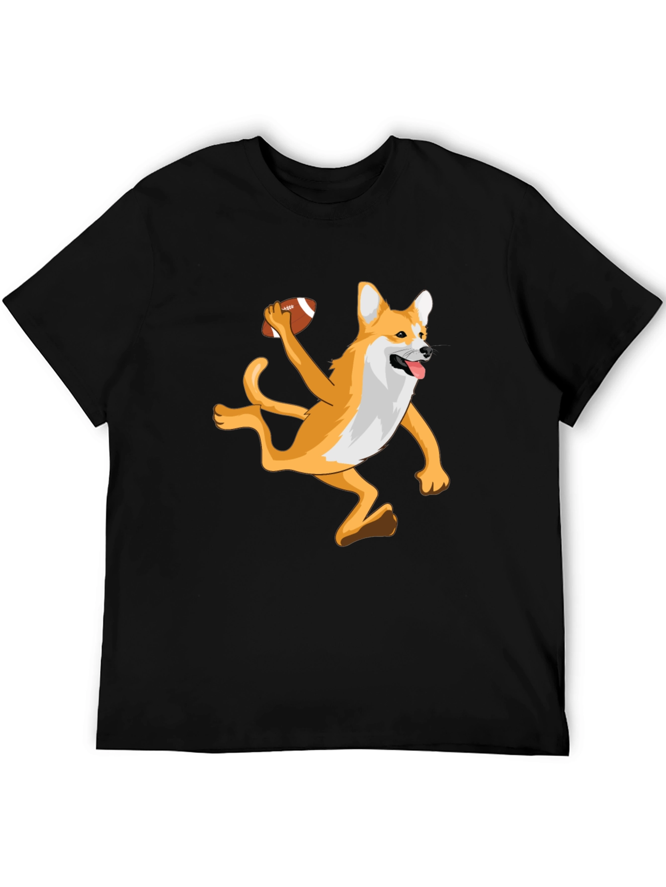 Dog Playing Football Graphic T-Shirt