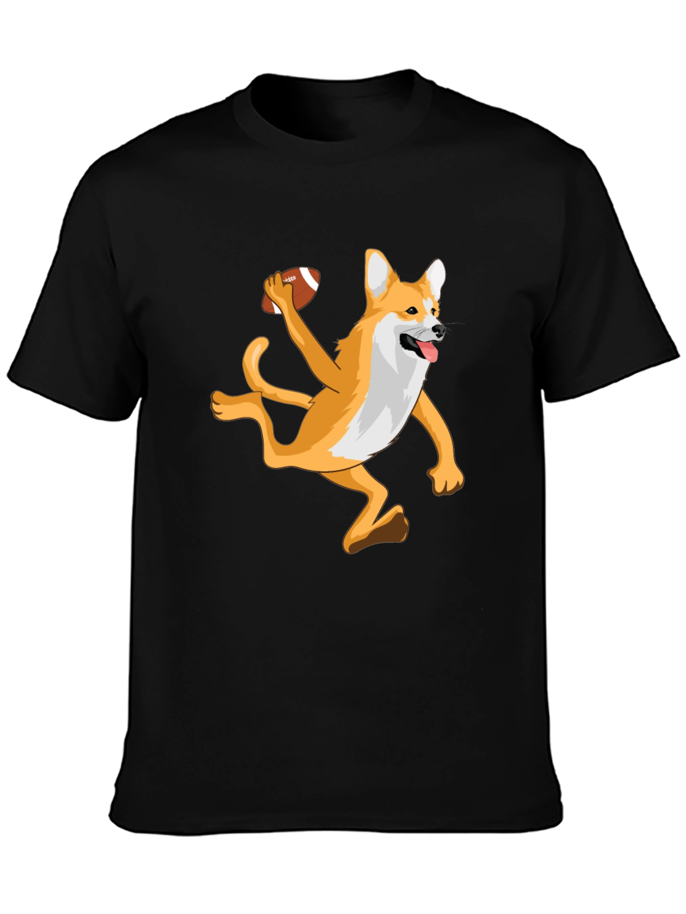 Dog Playing Football Graphic T-Shirt