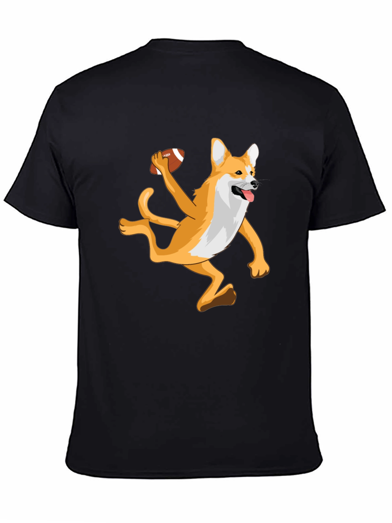 Dog Playing Football Graphic T-Shirt