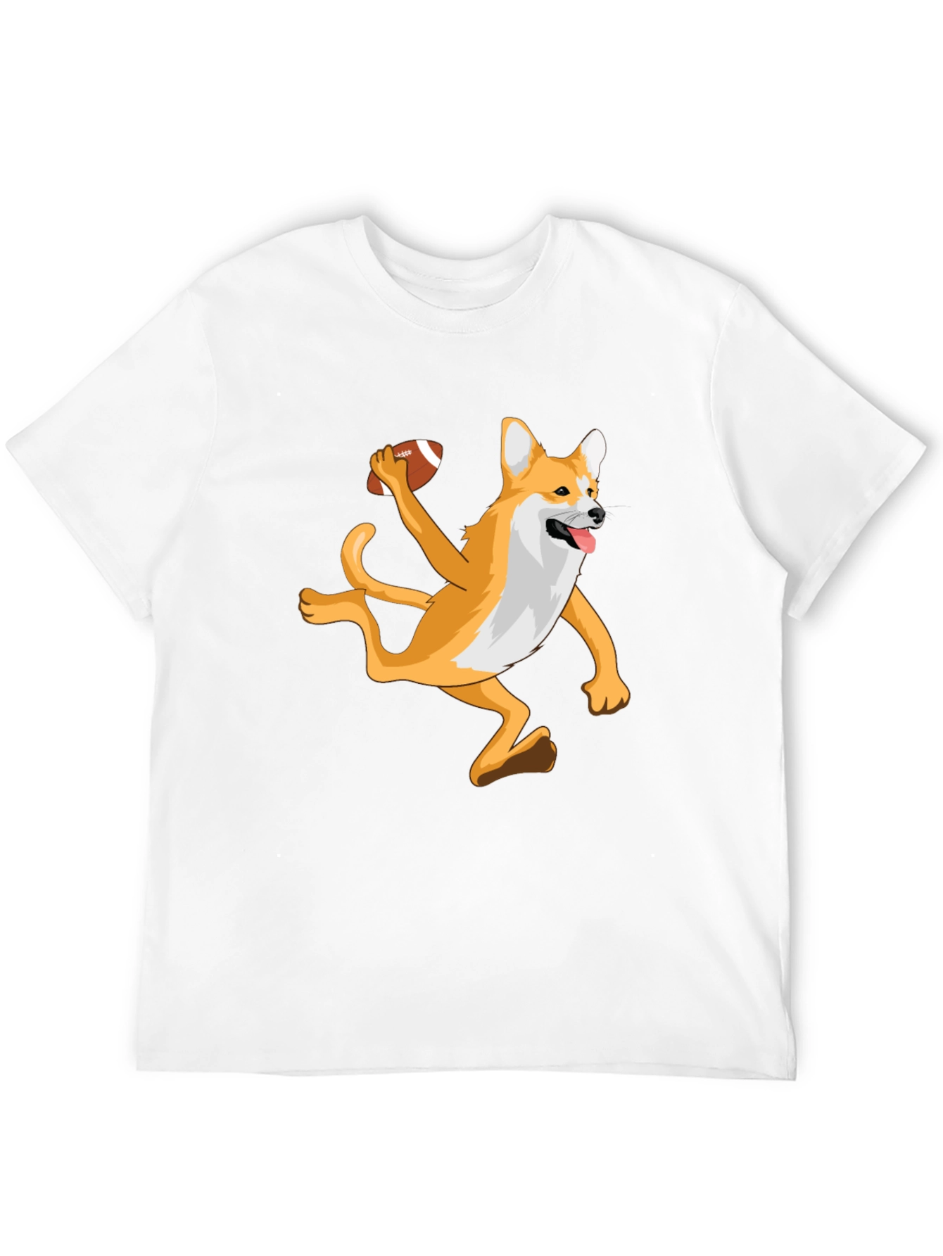 Dog Playing Football Graphic T-Shirt