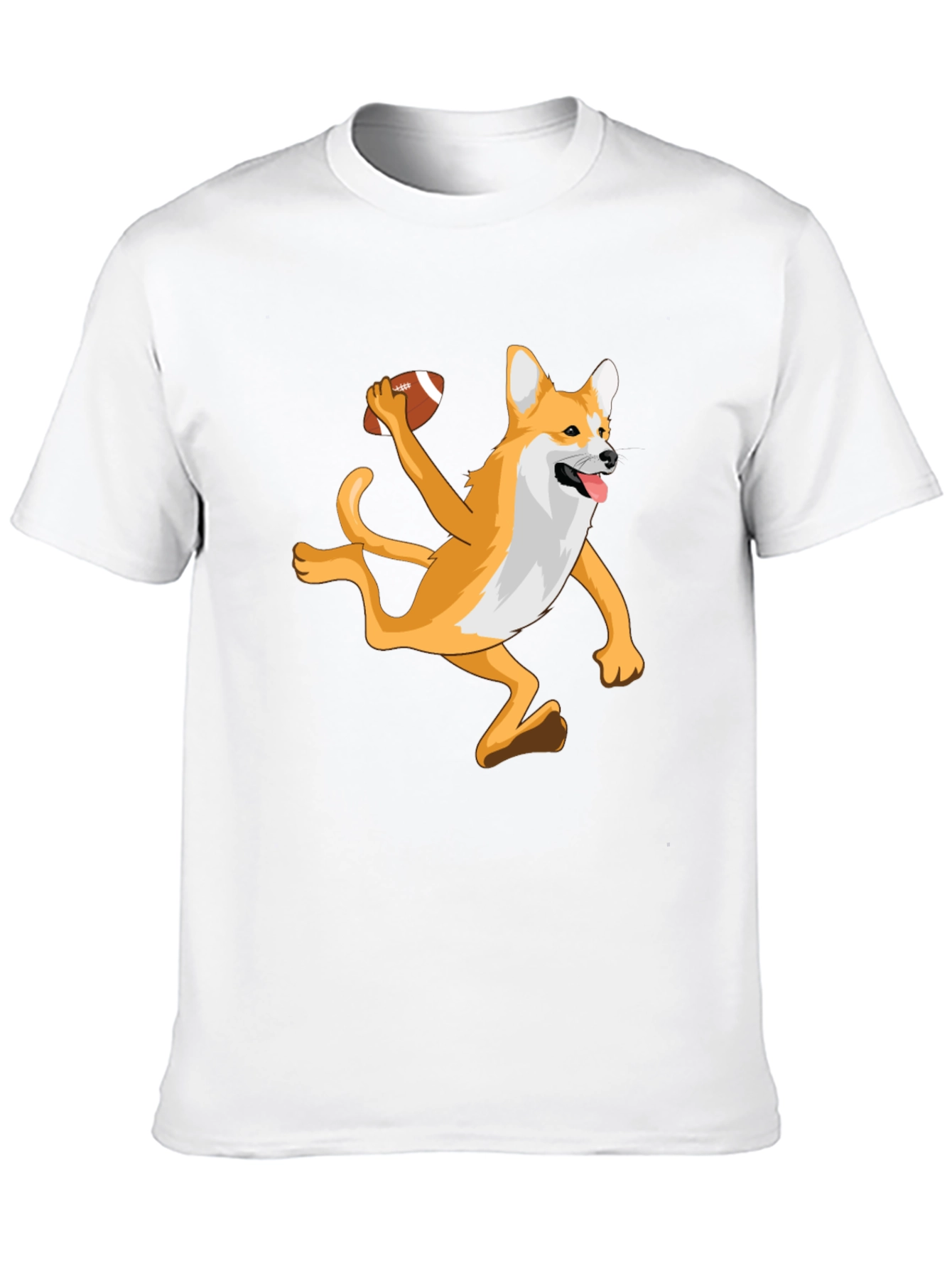 Dog Playing Football Graphic T-Shirt