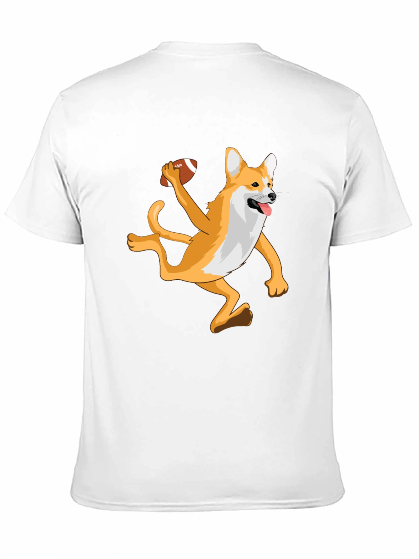 Dog Playing Football Graphic T-Shirt