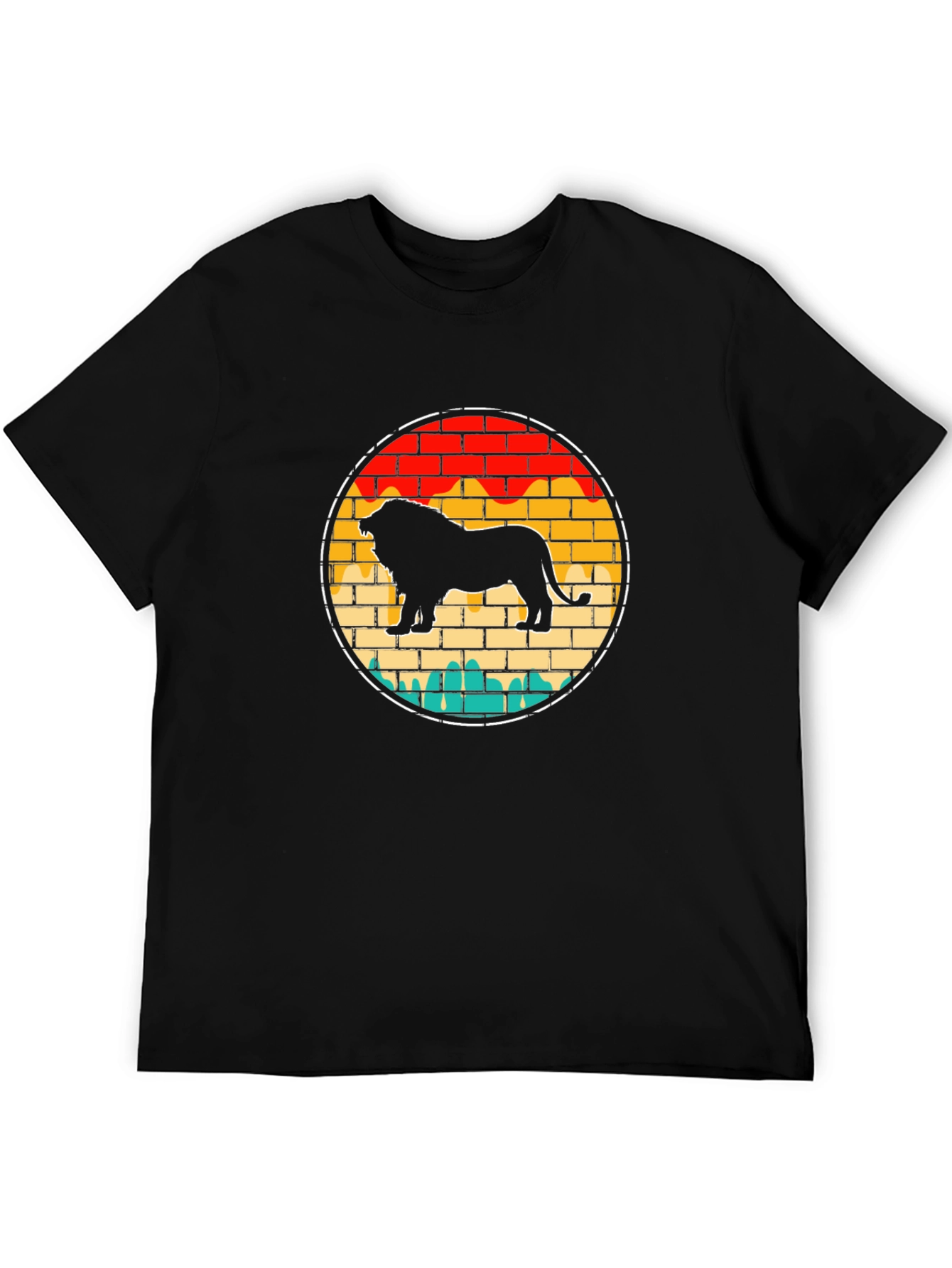 Lion Retro Sunset Graphic Tee
