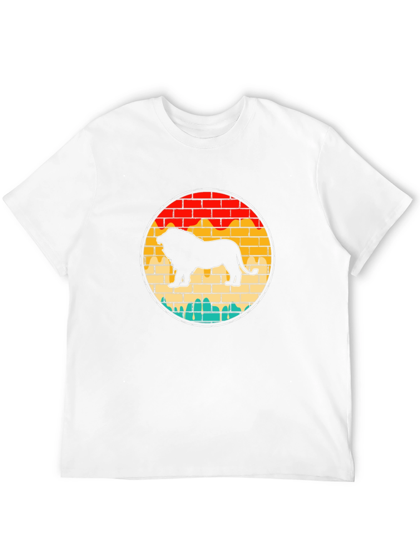 Lion Retro Sunset Graphic Tee
