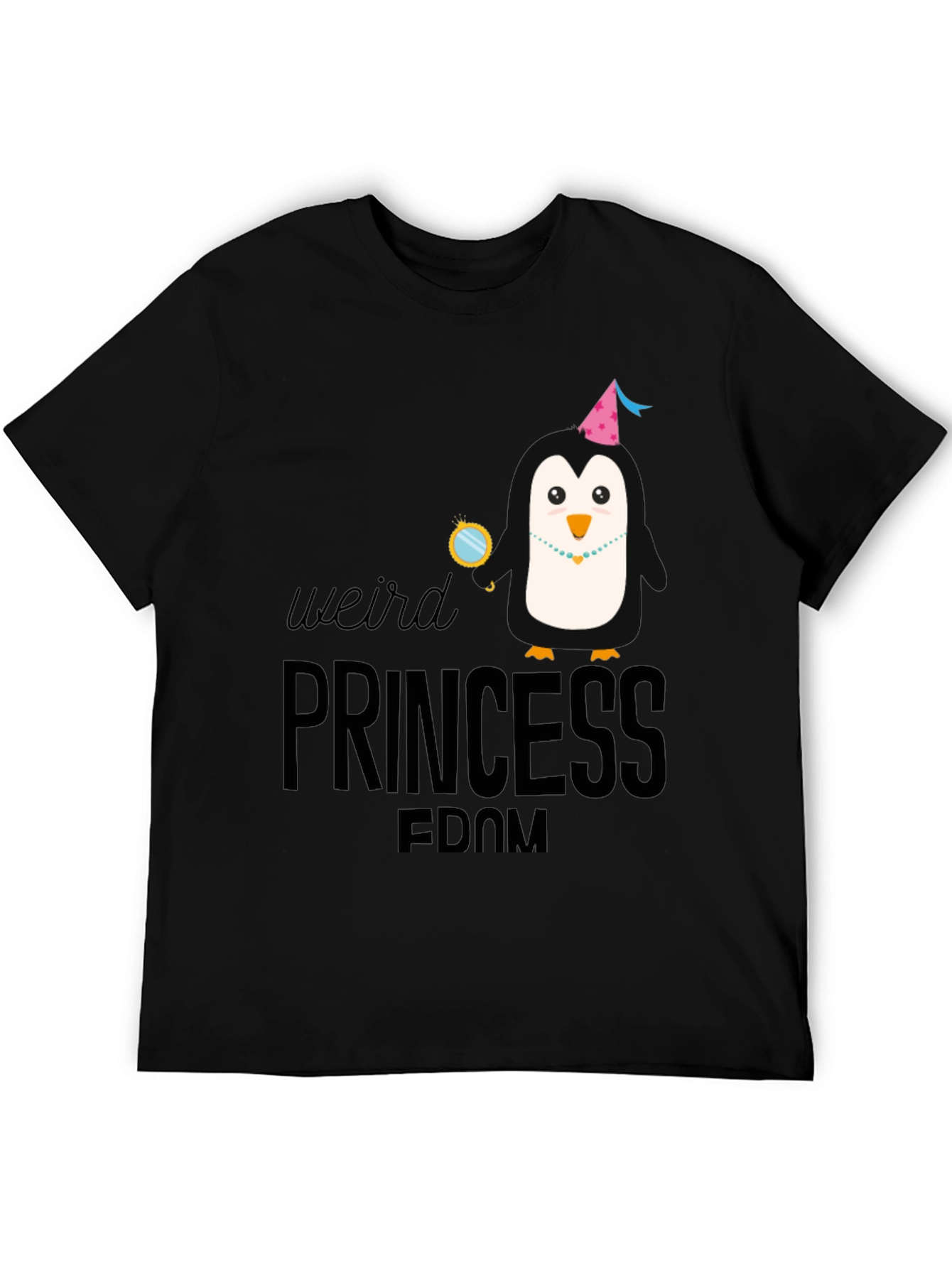 Weird Princess Penguin T-Shirt - Black