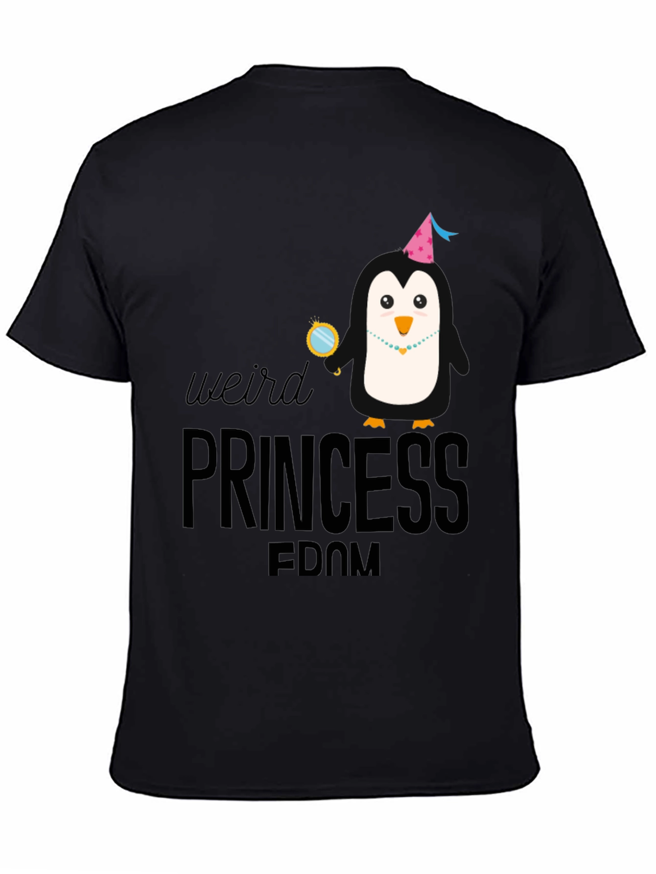 Weird Princess Penguin T-Shirt - Black