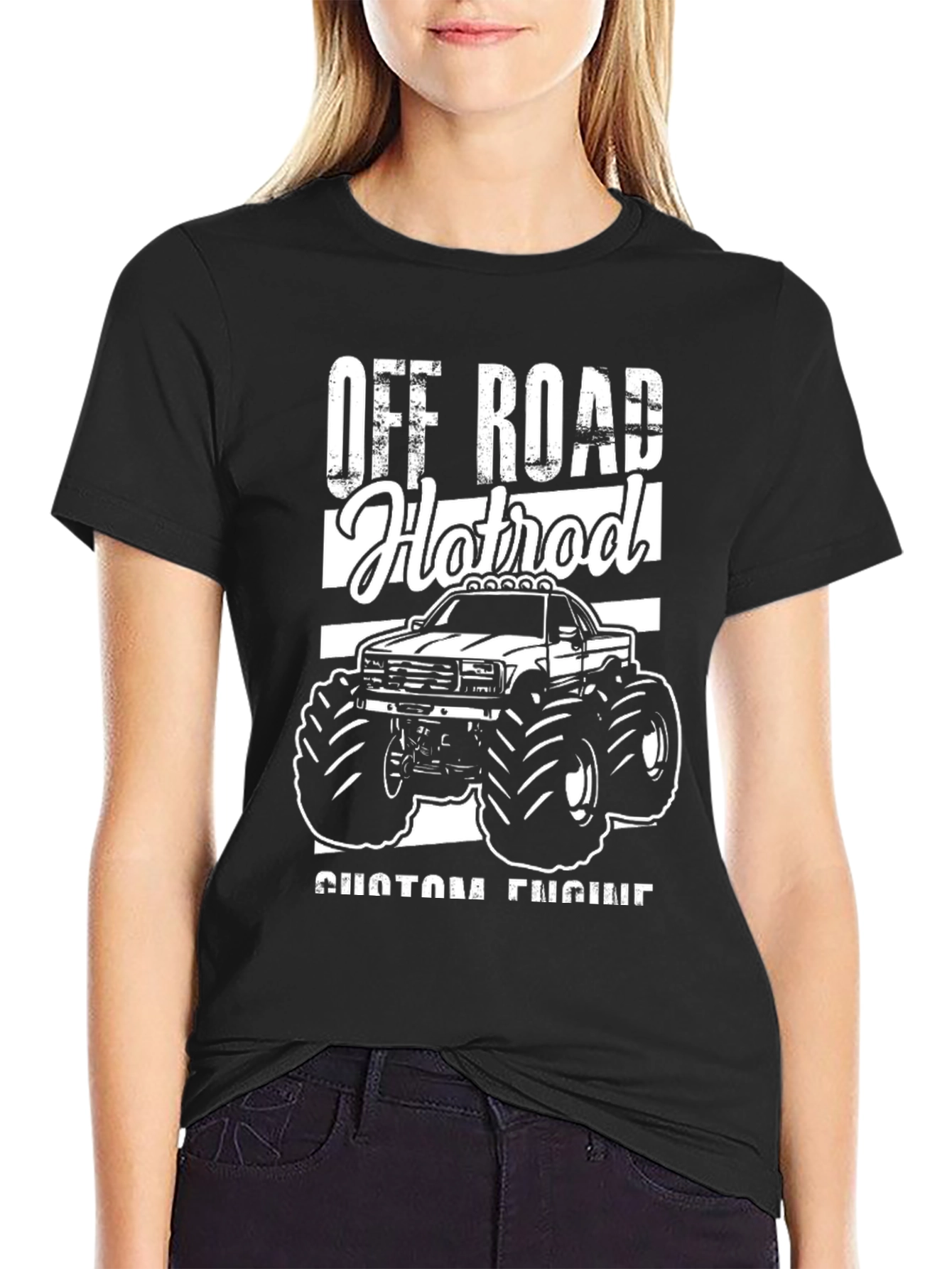 Off Road Hotrod Monster Truck Black T-Shirt