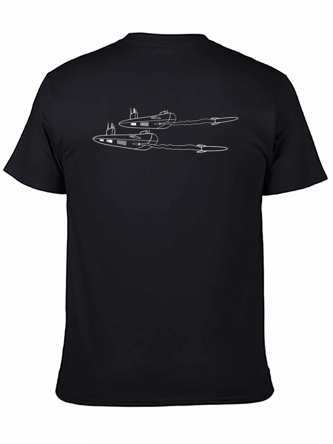 Retro Rocket Black T-Shirt - Sci-Fi Style