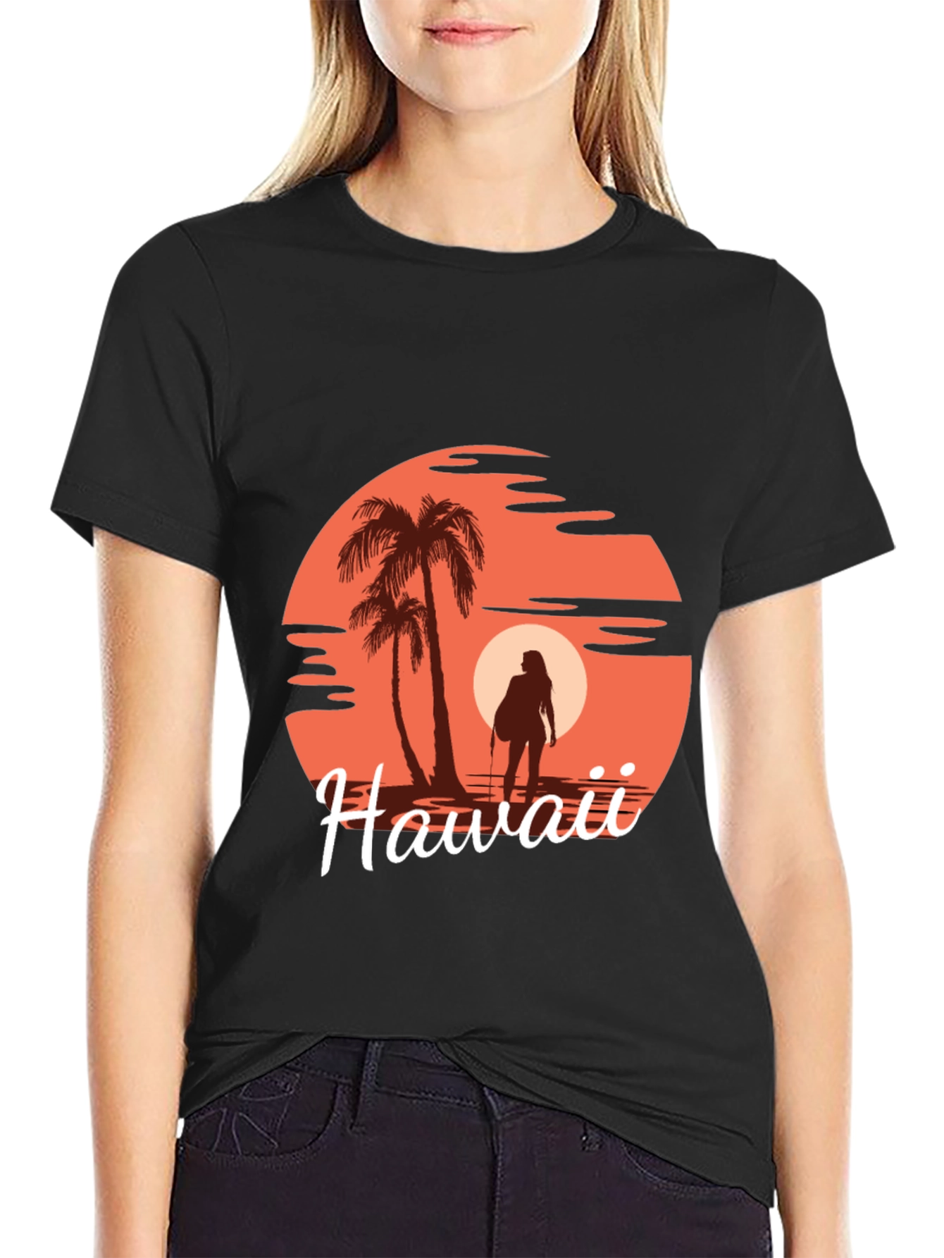 Hawaii Sunset T-Shirt - Tropical Palm Tree Graphic Tee