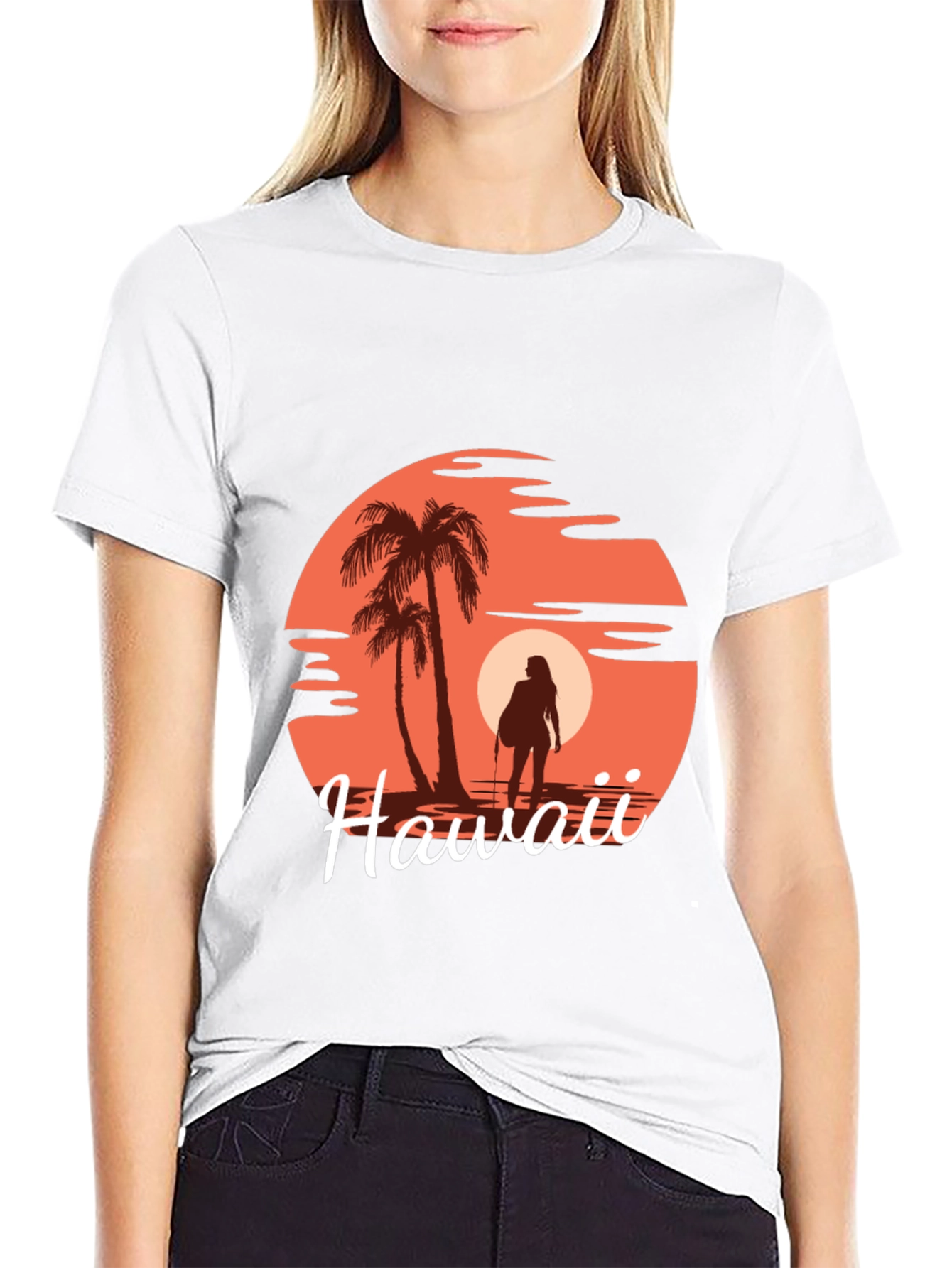 Hawaii Sunset T-Shirt - Tropical Palm Tree Graphic Tee