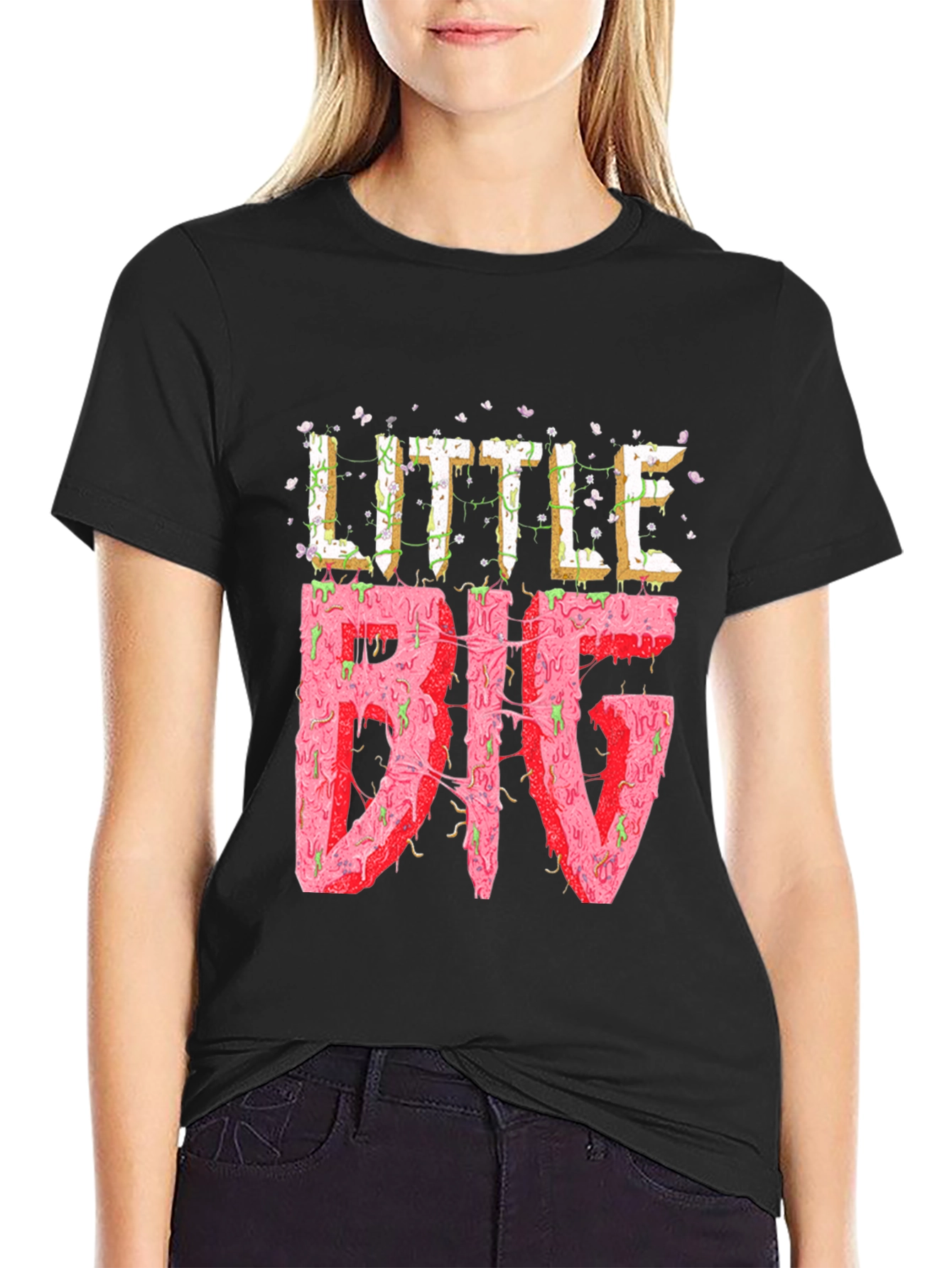 Little Big Graphic Tee - Black Cotton Blend