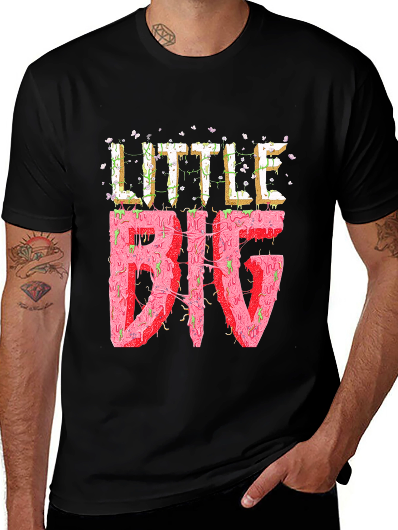Little Big Graphic Tee - Black Cotton Blend