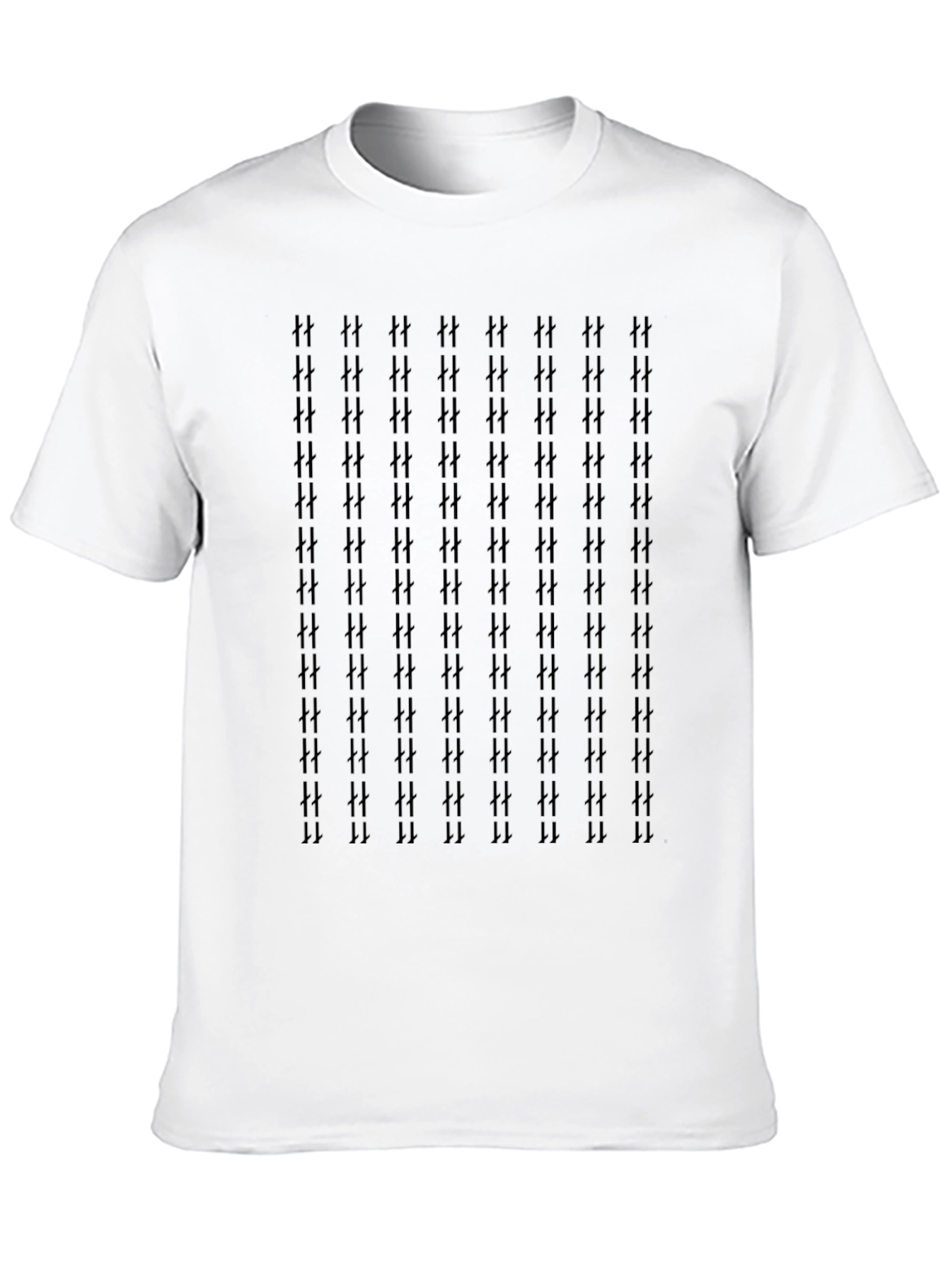 Patterned Black Crew Neck Tee
